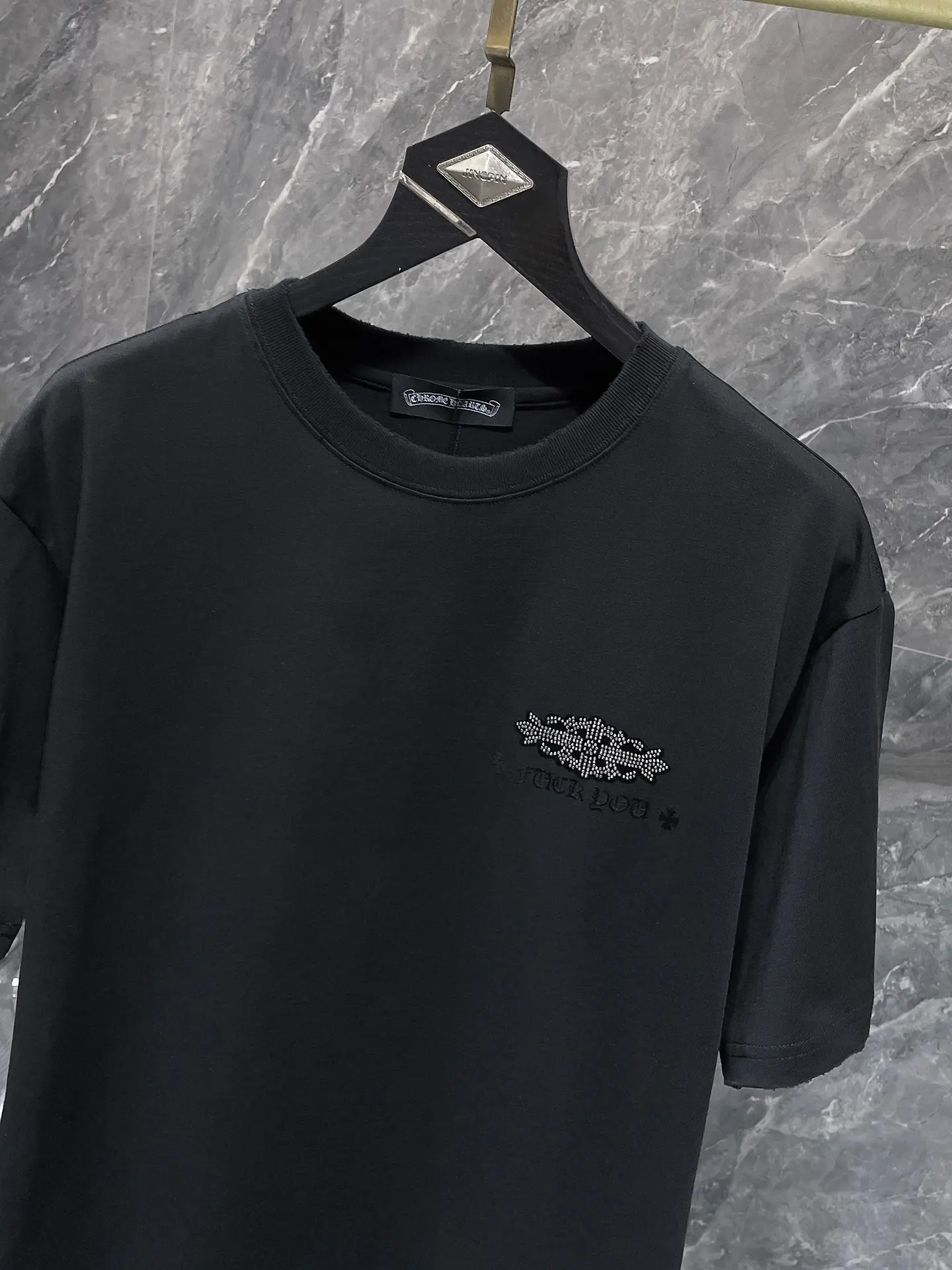 Rhinestone Embellished Cross T-Shirt D12012027 — view 3