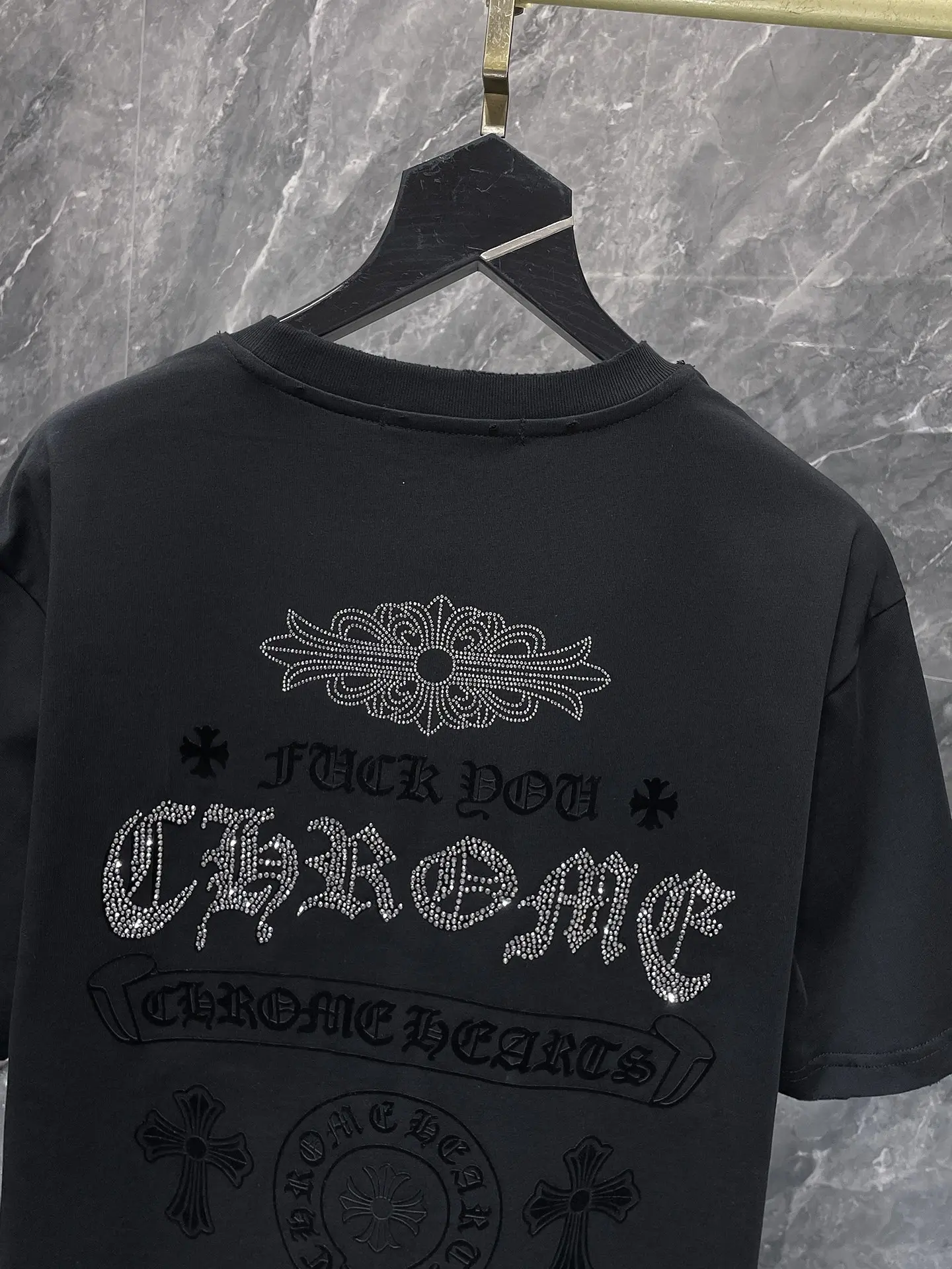 Rhinestone Embellished Cross T-Shirt D12012027 — view 5
