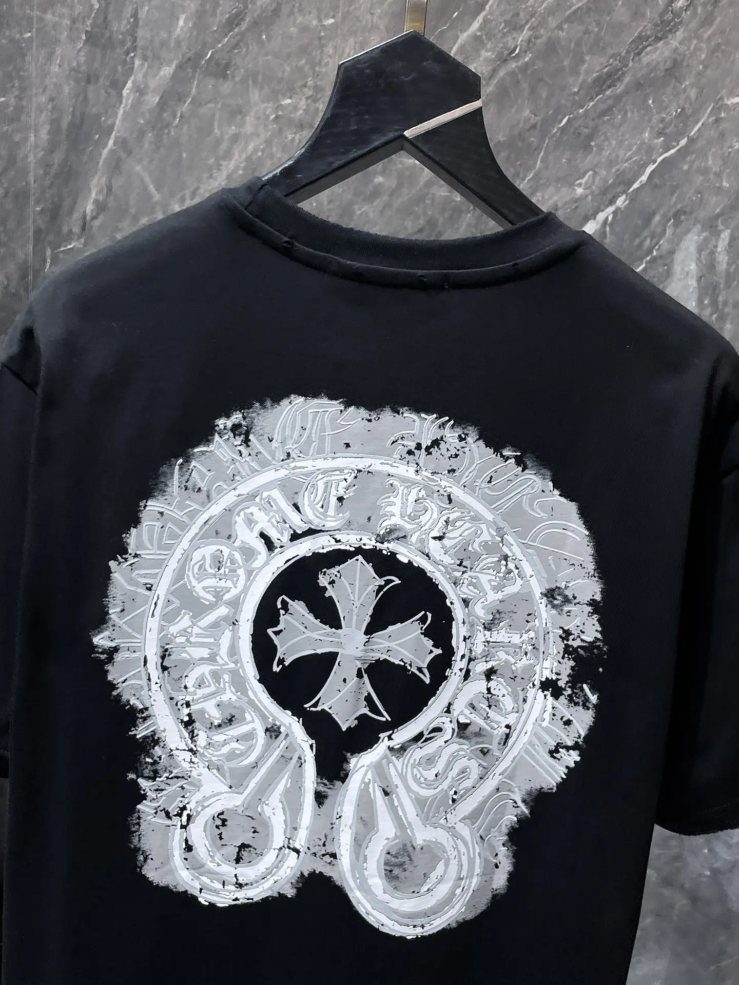 Horseshoe Logo Flocked Cotton T-Shirt D6515857 — view 6