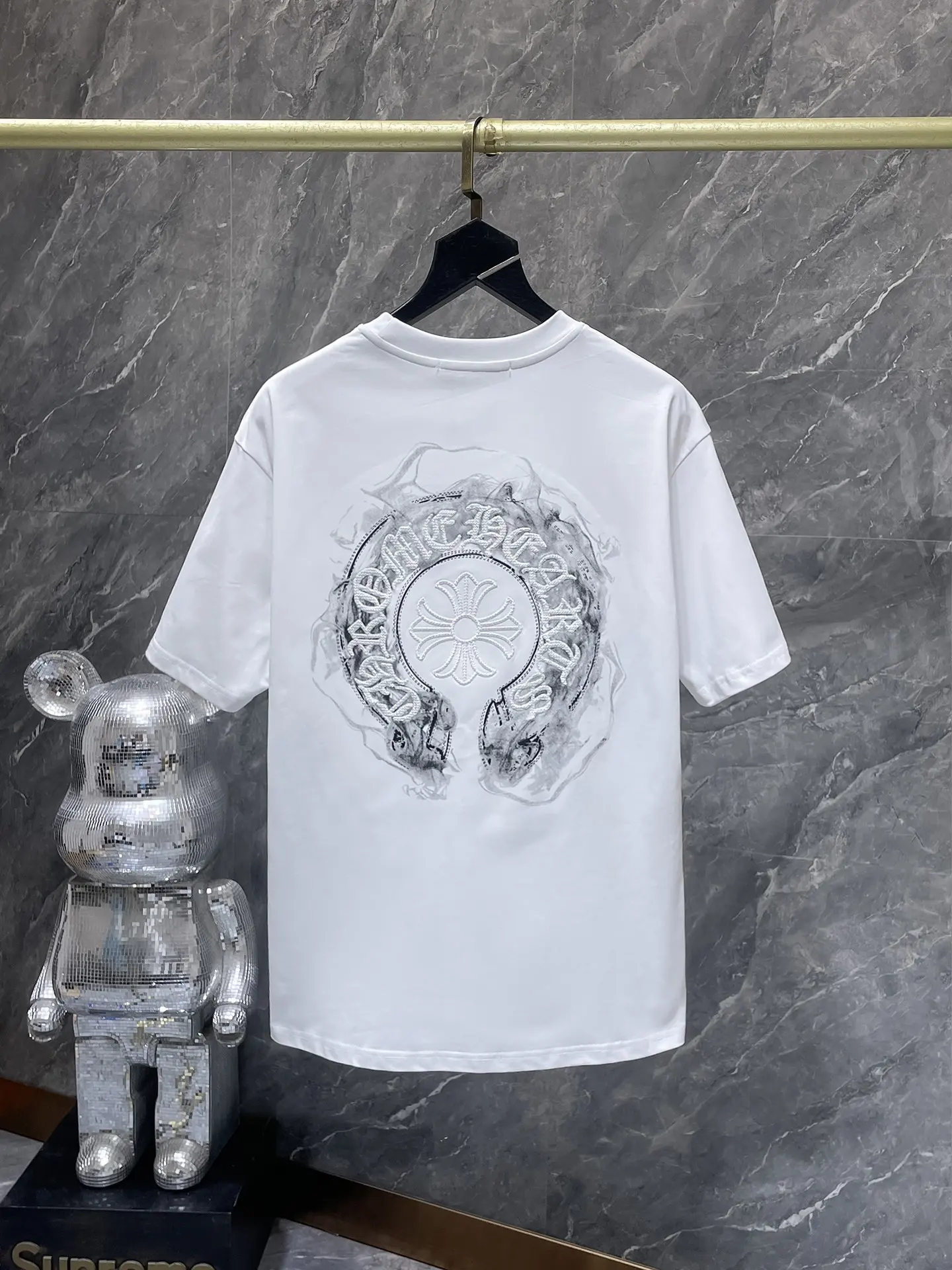 Horseshoe Cross Embroidered Cotton T-Shirt D11812005 — view 3