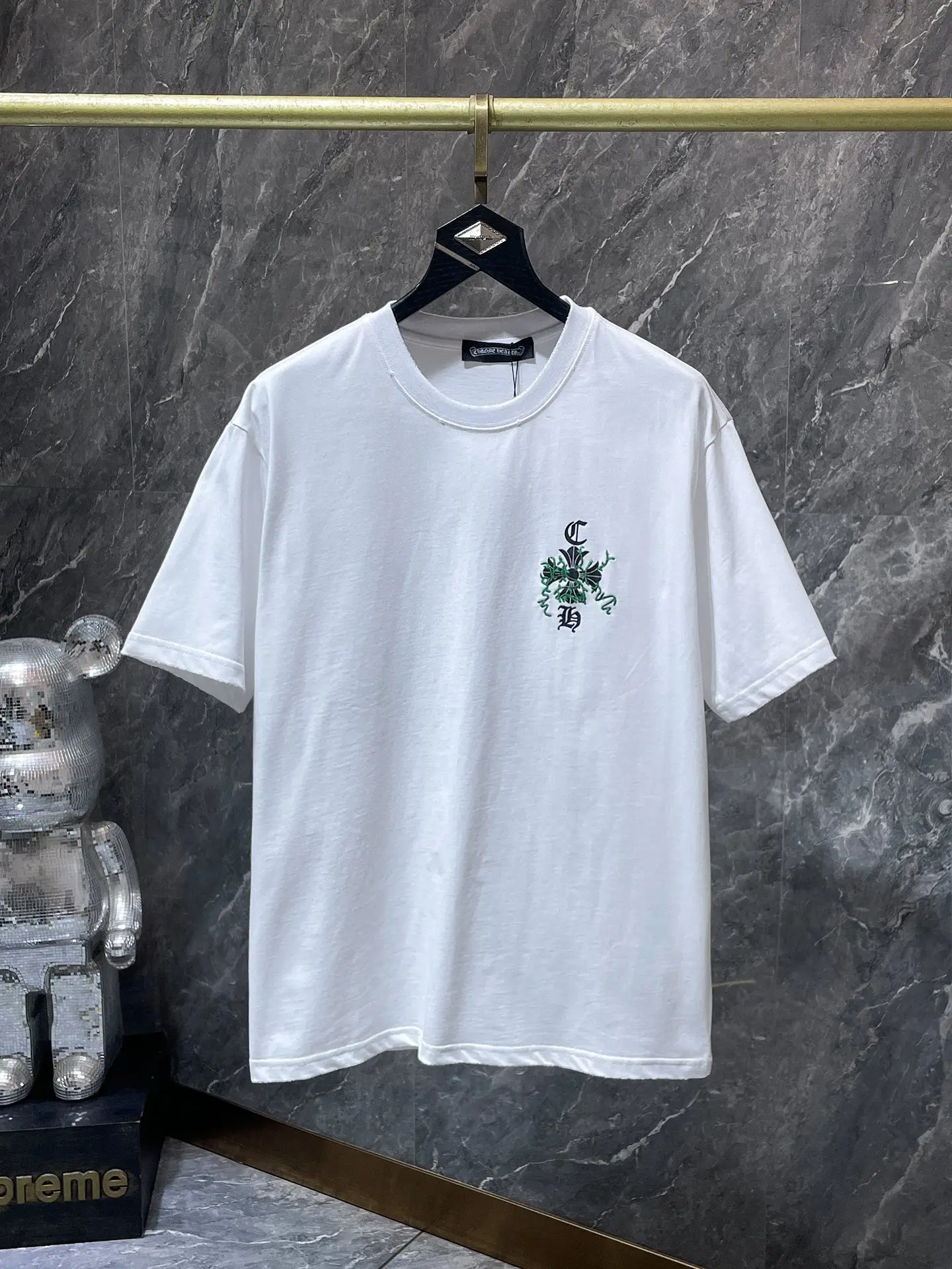 Embroidered Horseshoe Logo Cotton T-Shirt D12012009