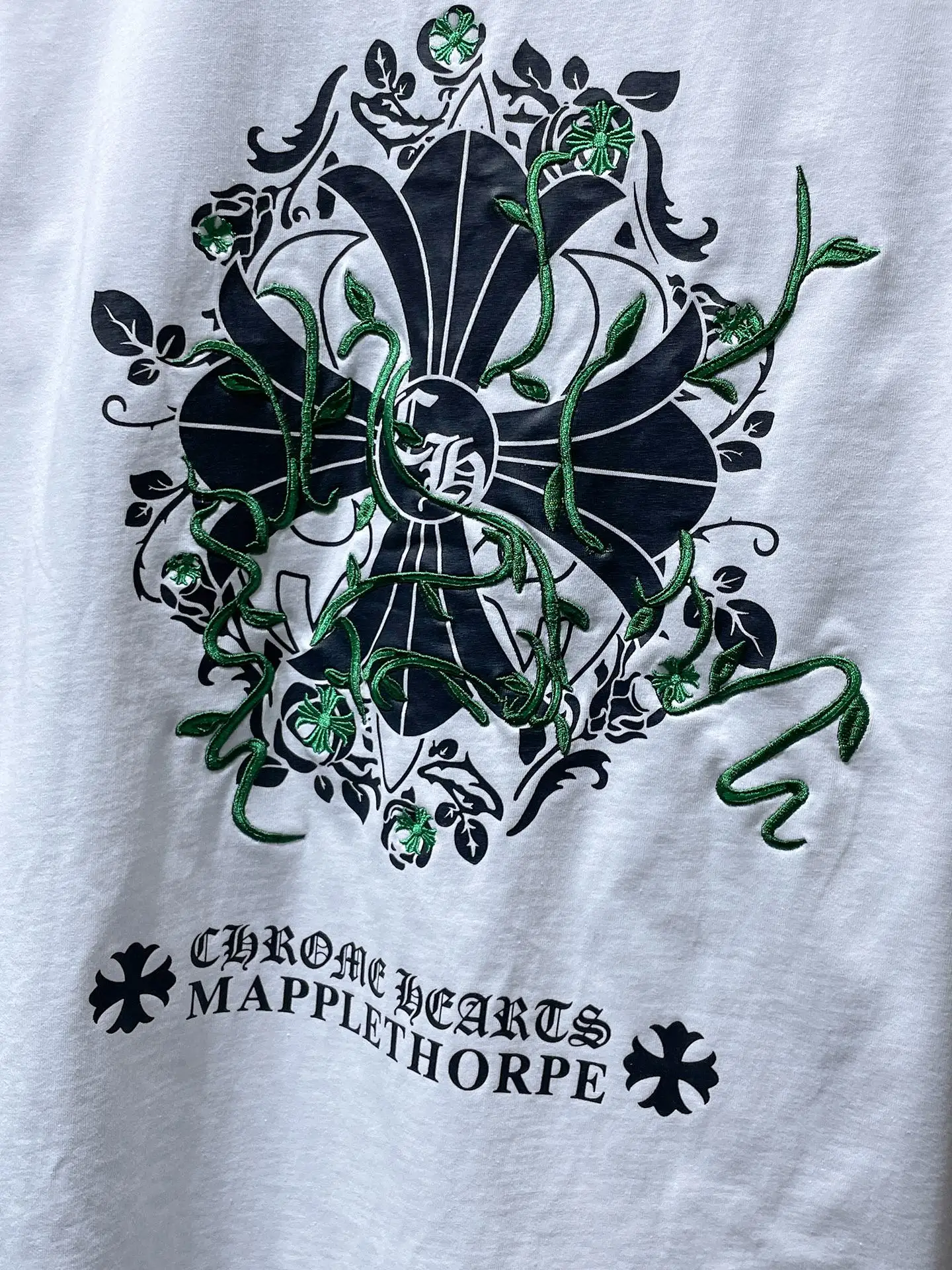 Embroidered Horseshoe Logo Cotton T-Shirt D12012009 — view 5