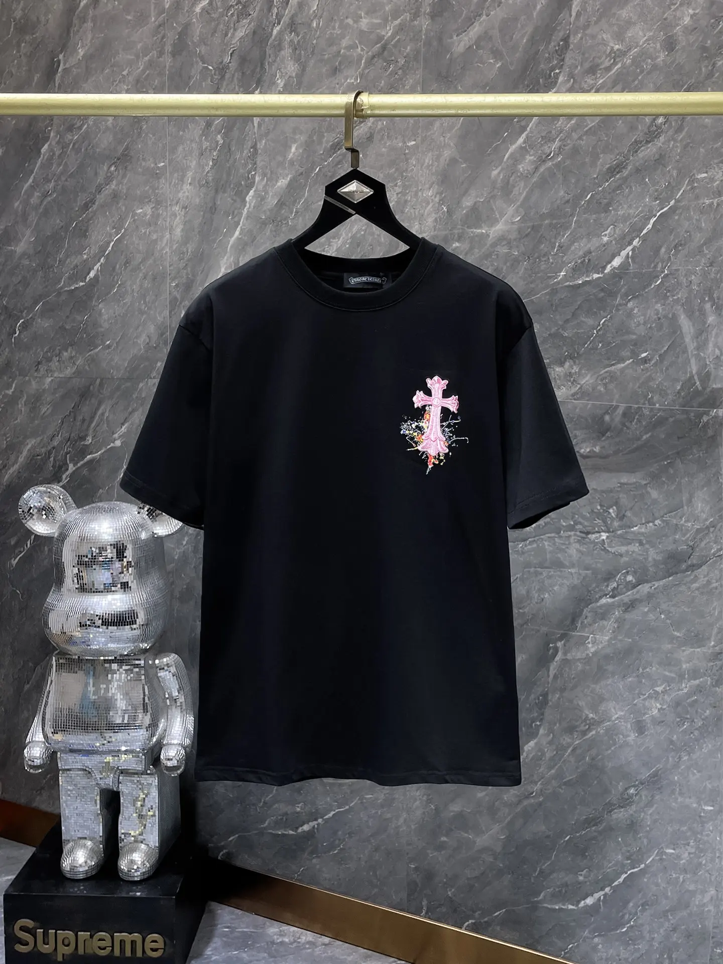 Paint-Splatter Cross Logo Cotton T-Shirt D7015834 — view 2
