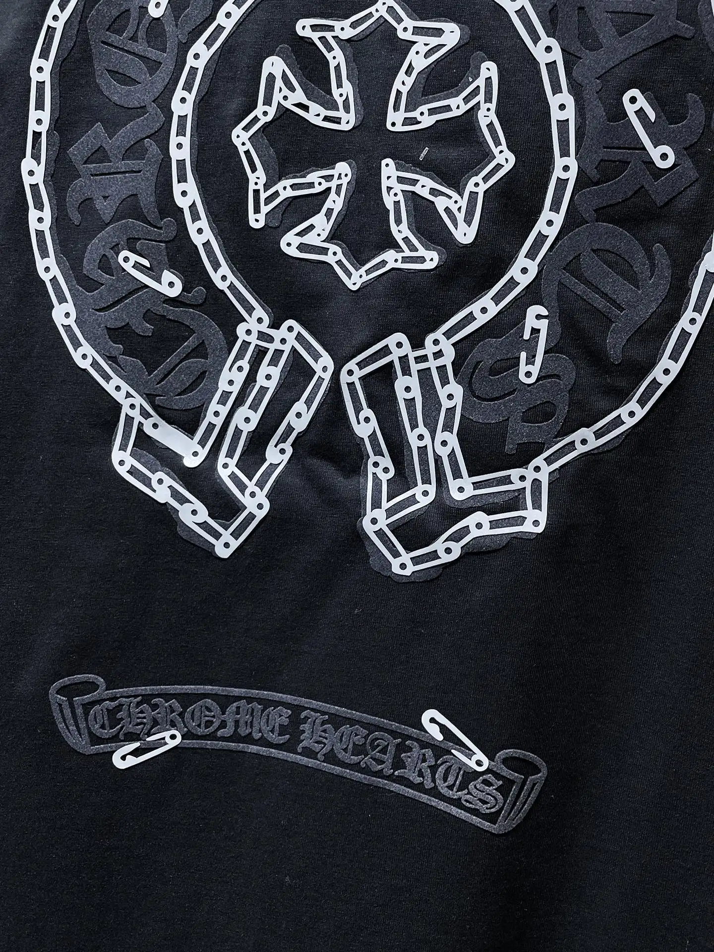 Horseshoe Logo Flocked Cotton T-Shirt D11812012 — view 5