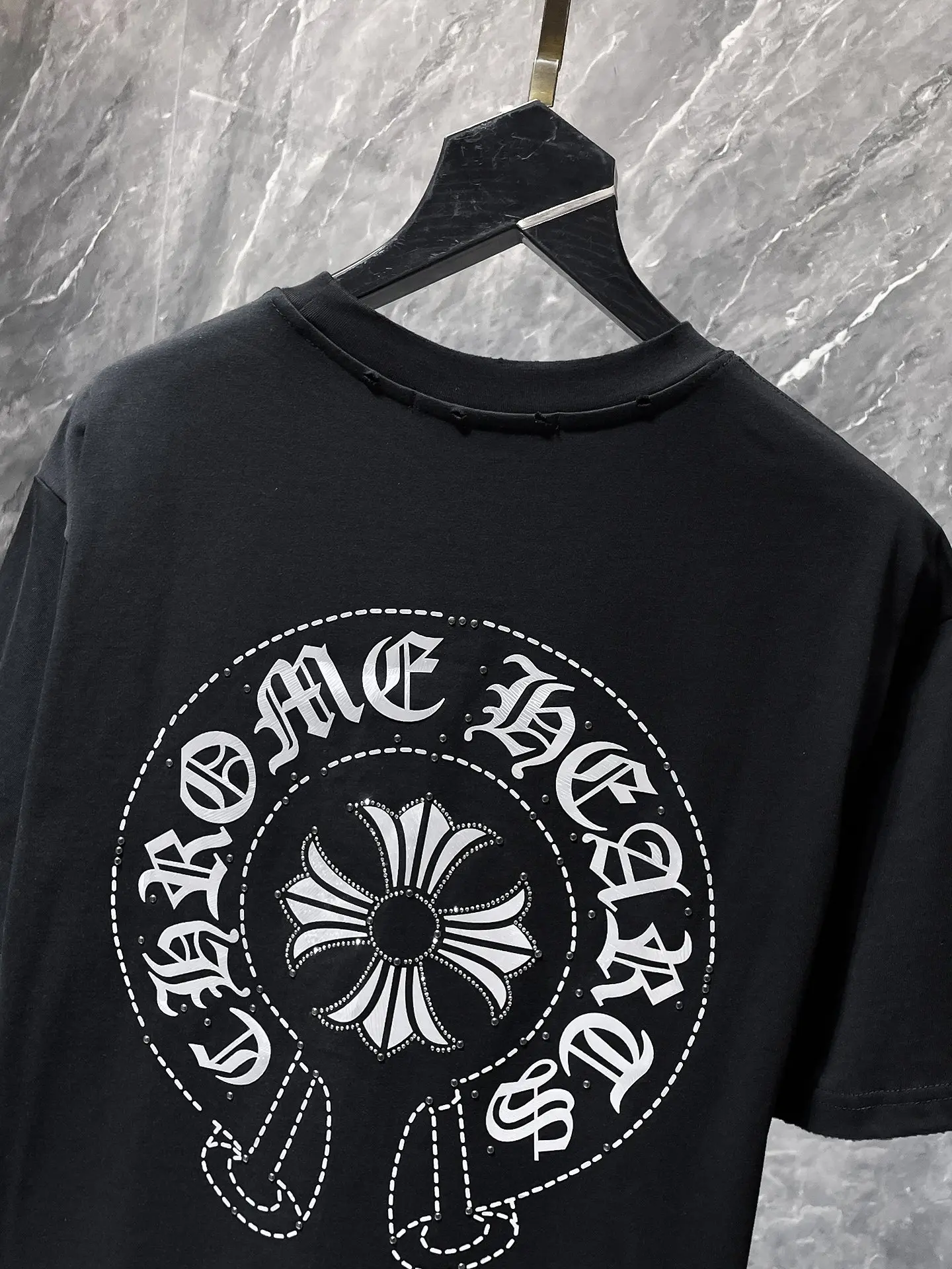 Rhinestone Horseshoe Logo Cotton T-Shirt D7015821 — view 5