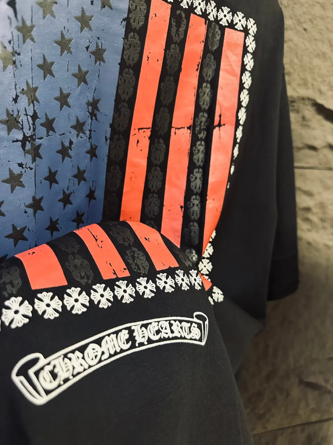 American Flag Print Cotton T-Shirt D4815850 — view 3