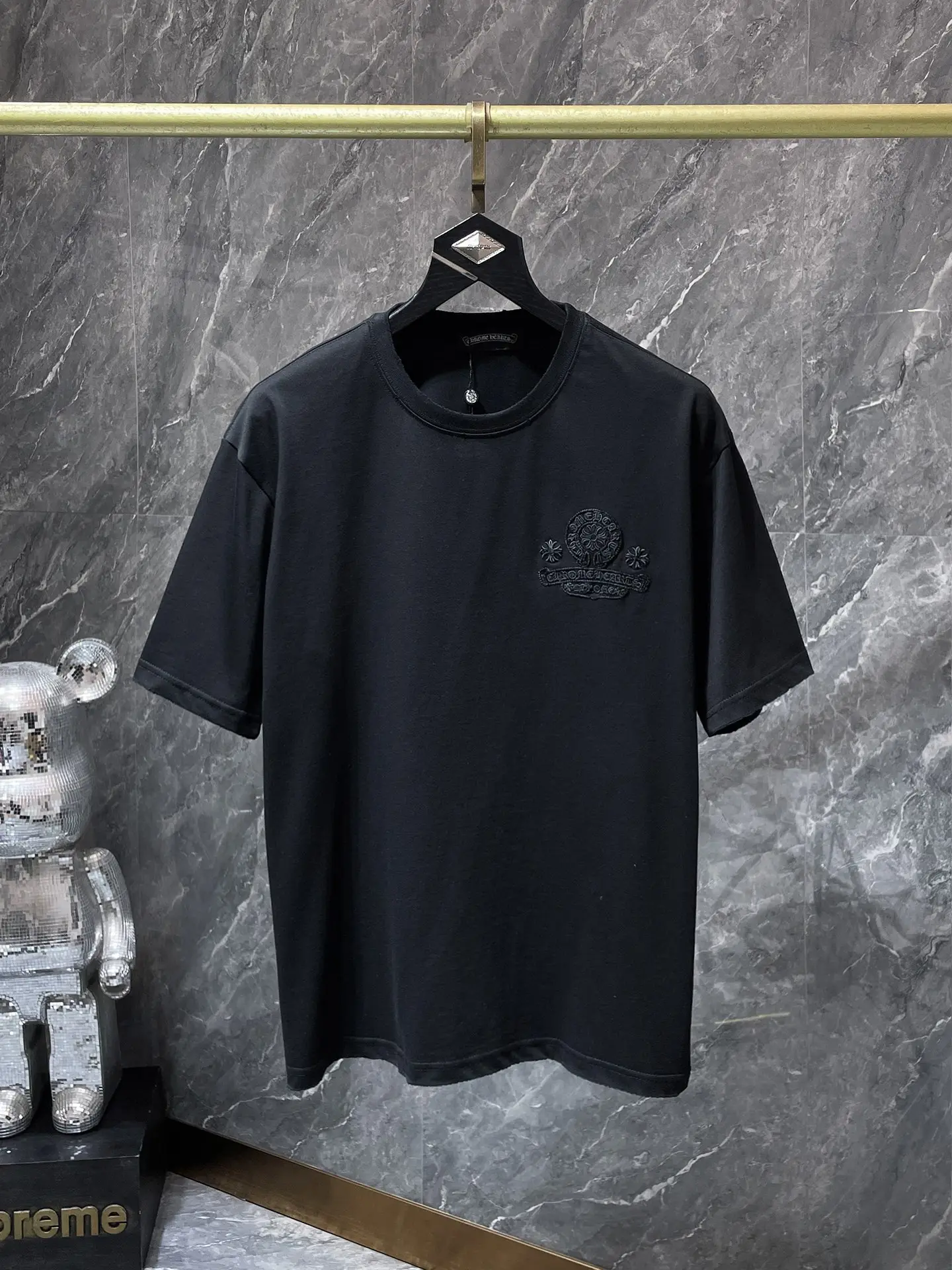 Embroidered Horseshoe Logo Cotton T-Shirt D6815817