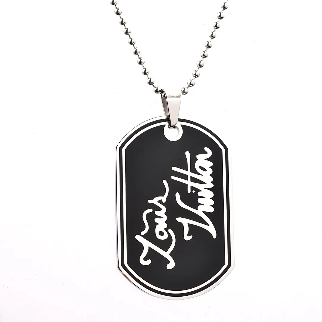 Logo Script Dog Tag Necklace (Titanium Steel) D10017354