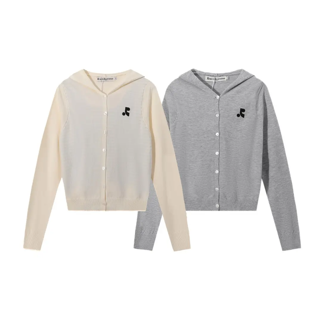 Logo-Embroidered Hooded Knit Cardigan D7815988