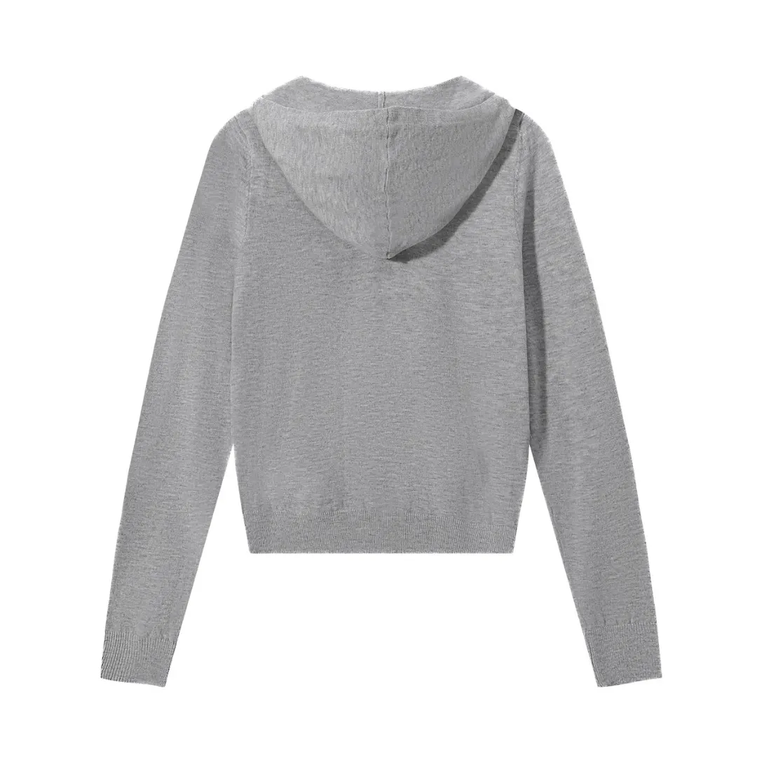 Logo-Embroidered Hooded Knit Cardigan D7815988 — view 5