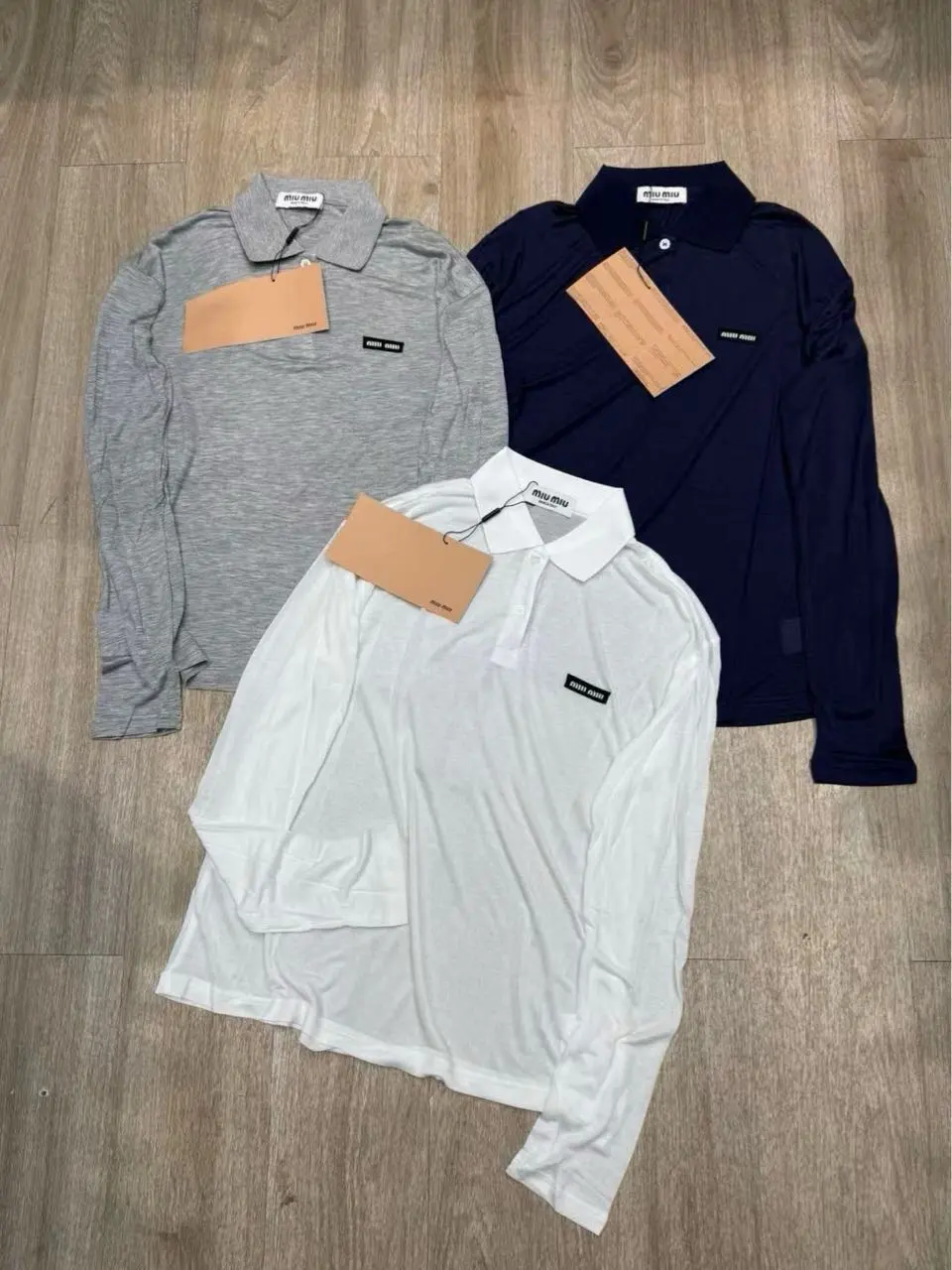 Logo-Patch Long-Sleeve Polo Shirt D6916117