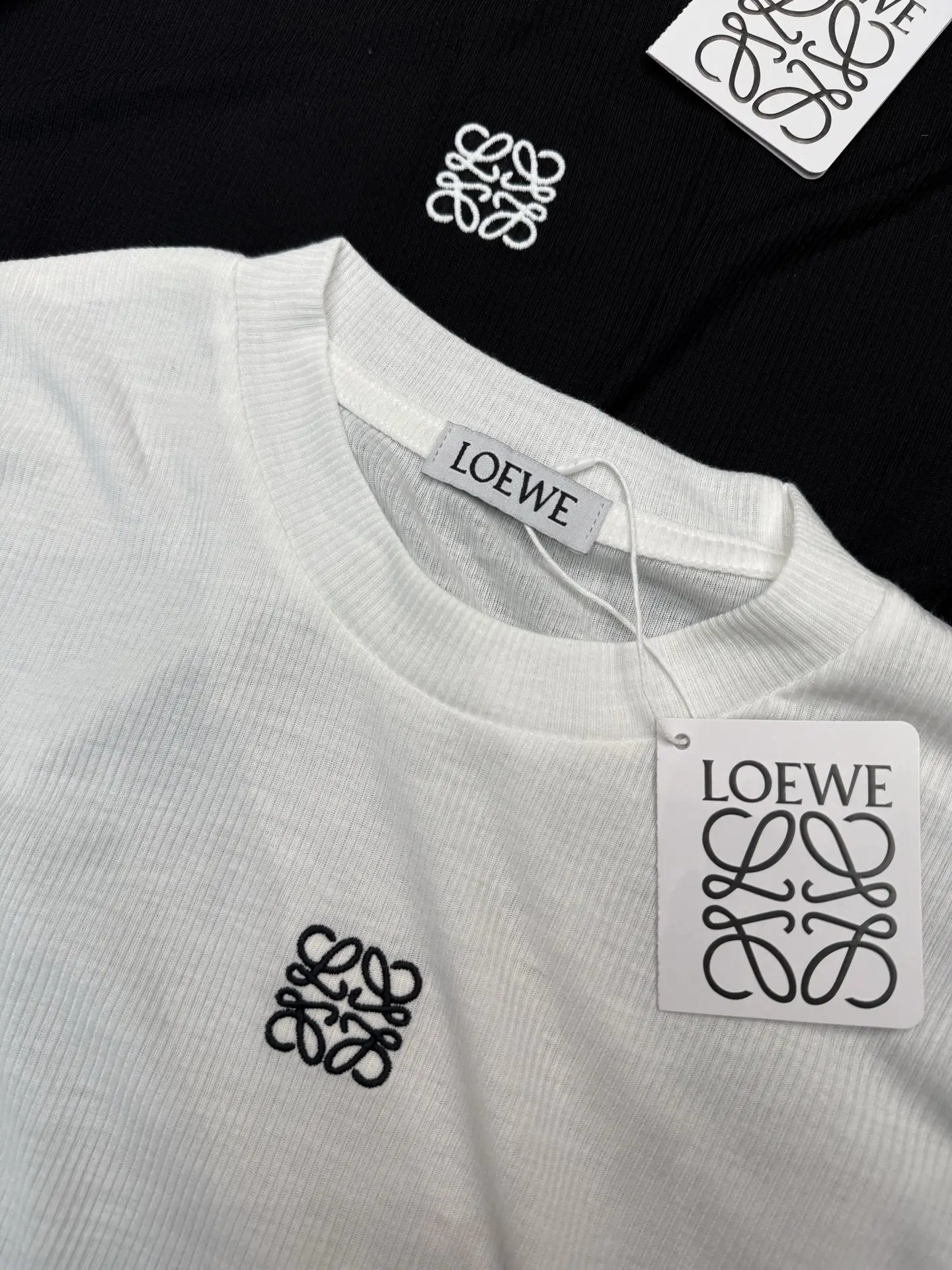 Anagram Embroidered Tencel-Cashmere Long-Sleeve T-Shirt D5916047 — view 3