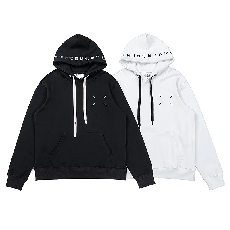 Numeric Logo Embroidered Cotton Hoodie D9015977