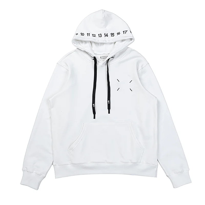Numeric Logo Embroidered Cotton Hoodie D9015977 — view 4