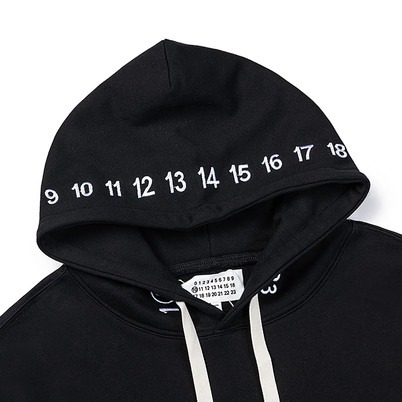 Numeric Logo Embroidered Cotton Hoodie D9015977 — view 9