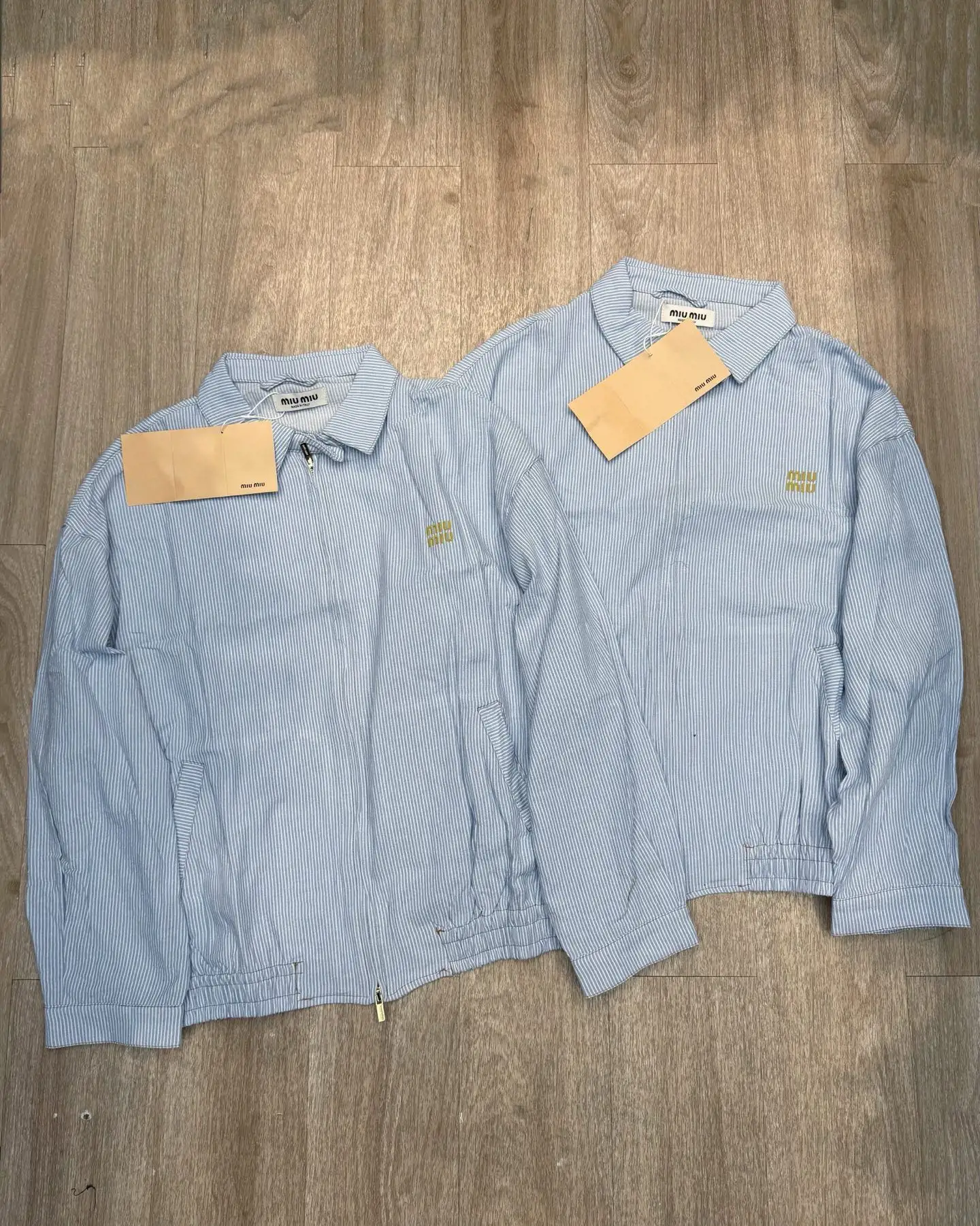 Embroidered Striped Cotton Harrington Jacket D13516051