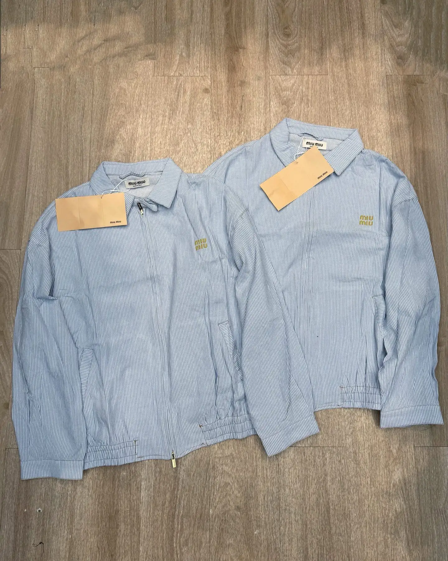 Embroidered Striped Cotton Harrington Jacket D13516051