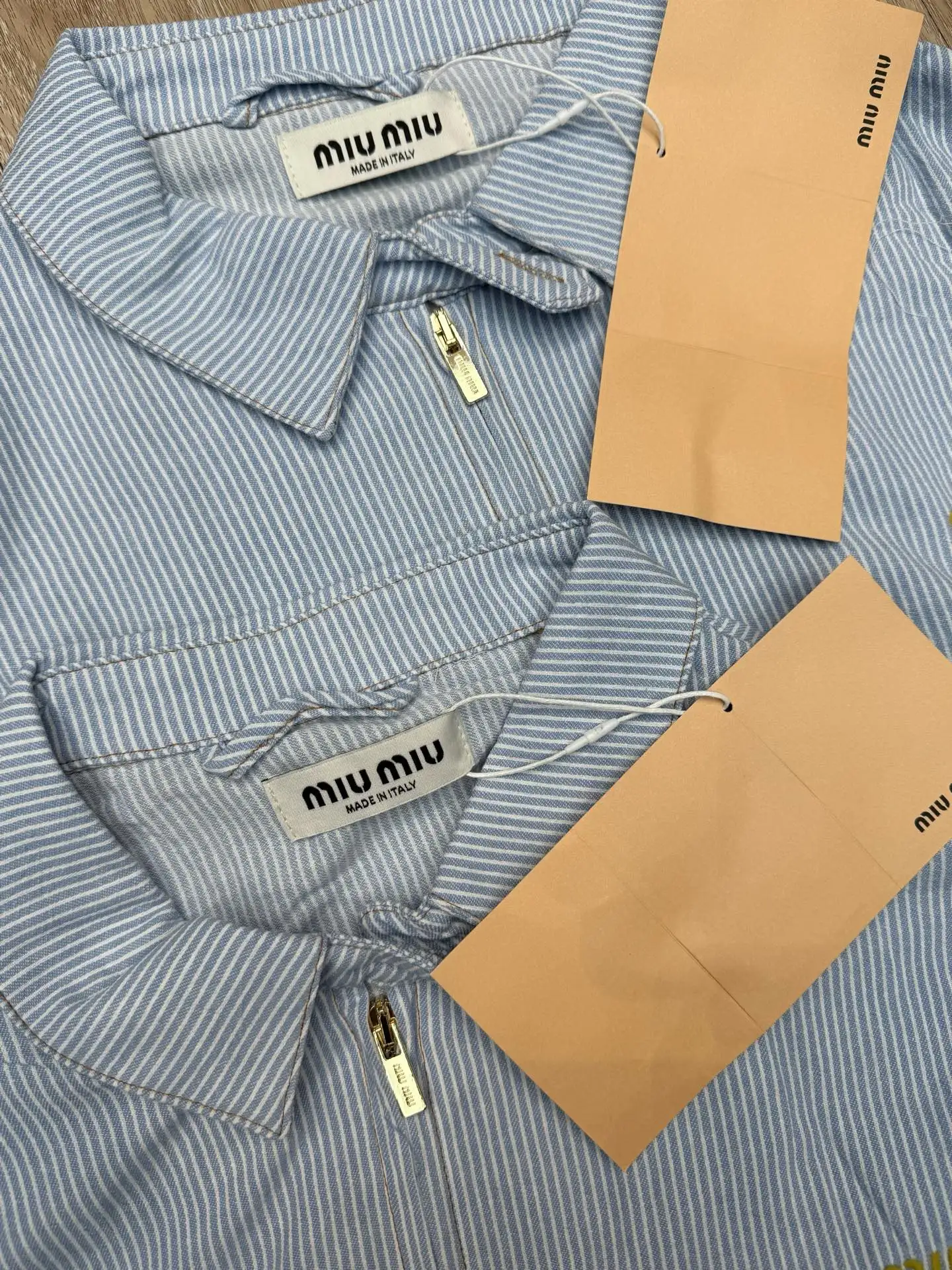 Embroidered Striped Cotton Harrington Jacket D13516051 — view 3