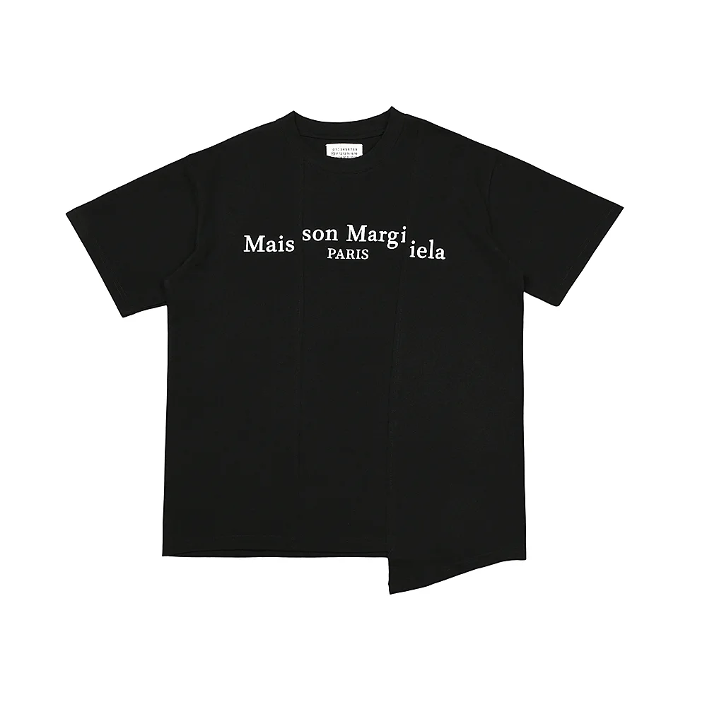 Logo Print Asymmetric Cotton T-Shirt D5516027