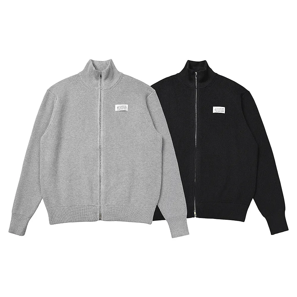 Ribbed Knit Zip-Up Cardigan D10915956