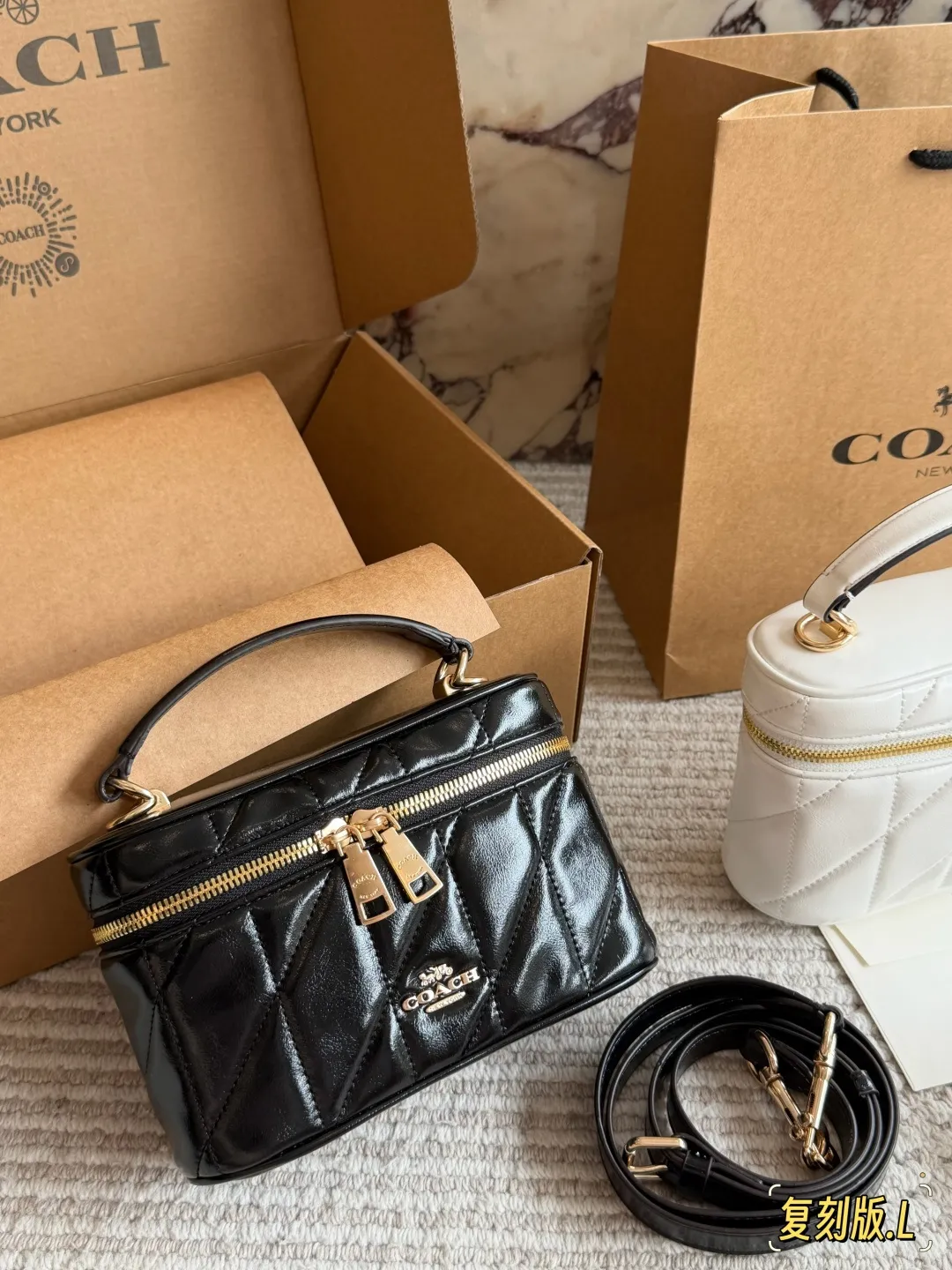 Coach Quilted Leather Box Bag D28511059 — view 2
