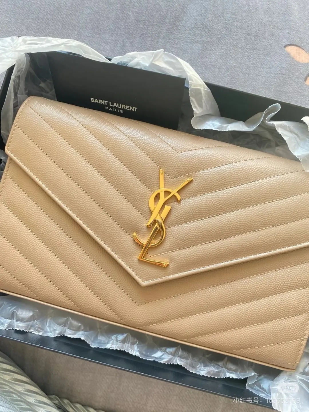 Saint Laurent WOC Quilted Caviar Leather Shoulder Bag D22511060 — view 8