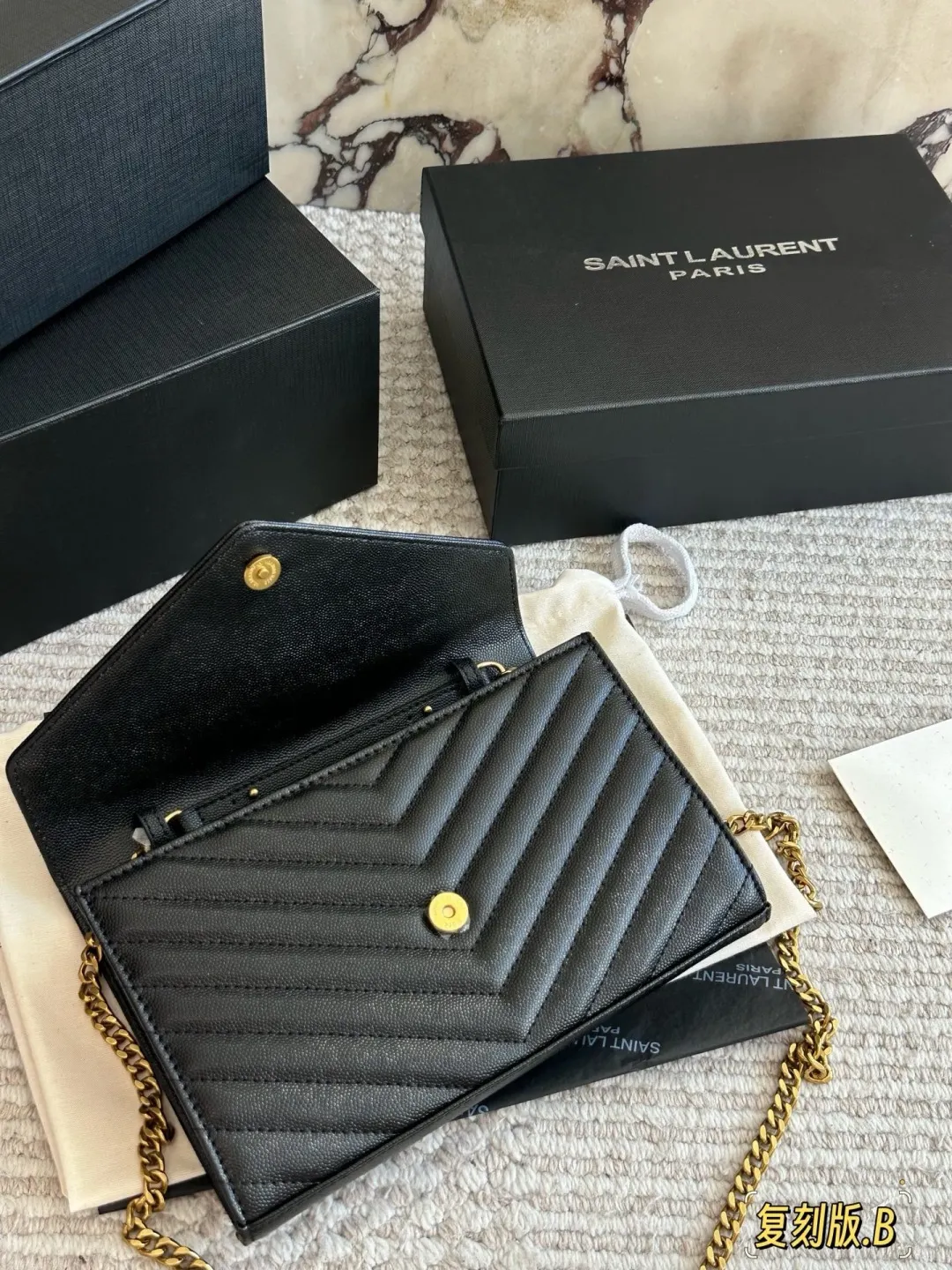 YSL WOC Caviar Leather Chain Wallet D31011003 — view 6