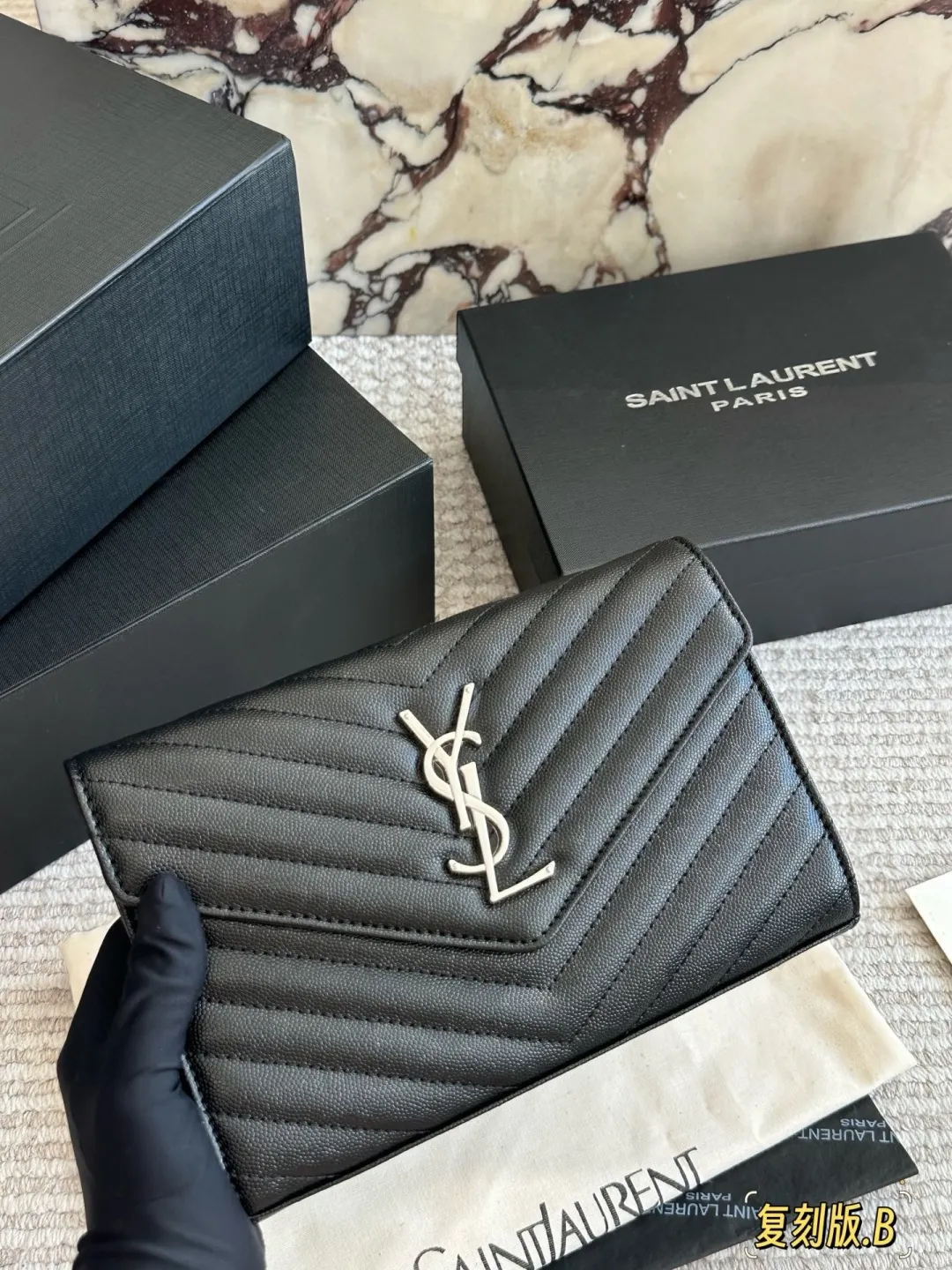 YSL WOC Caviar Leather Chain Wallet D31011023 — view 5