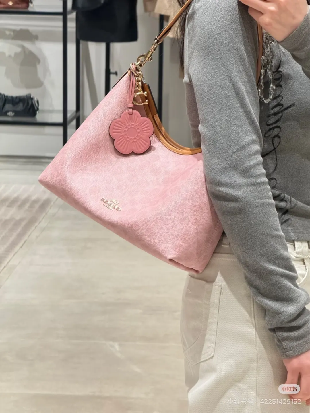 Coach Pink Monogram Hobo Bag D36511071 — view 3