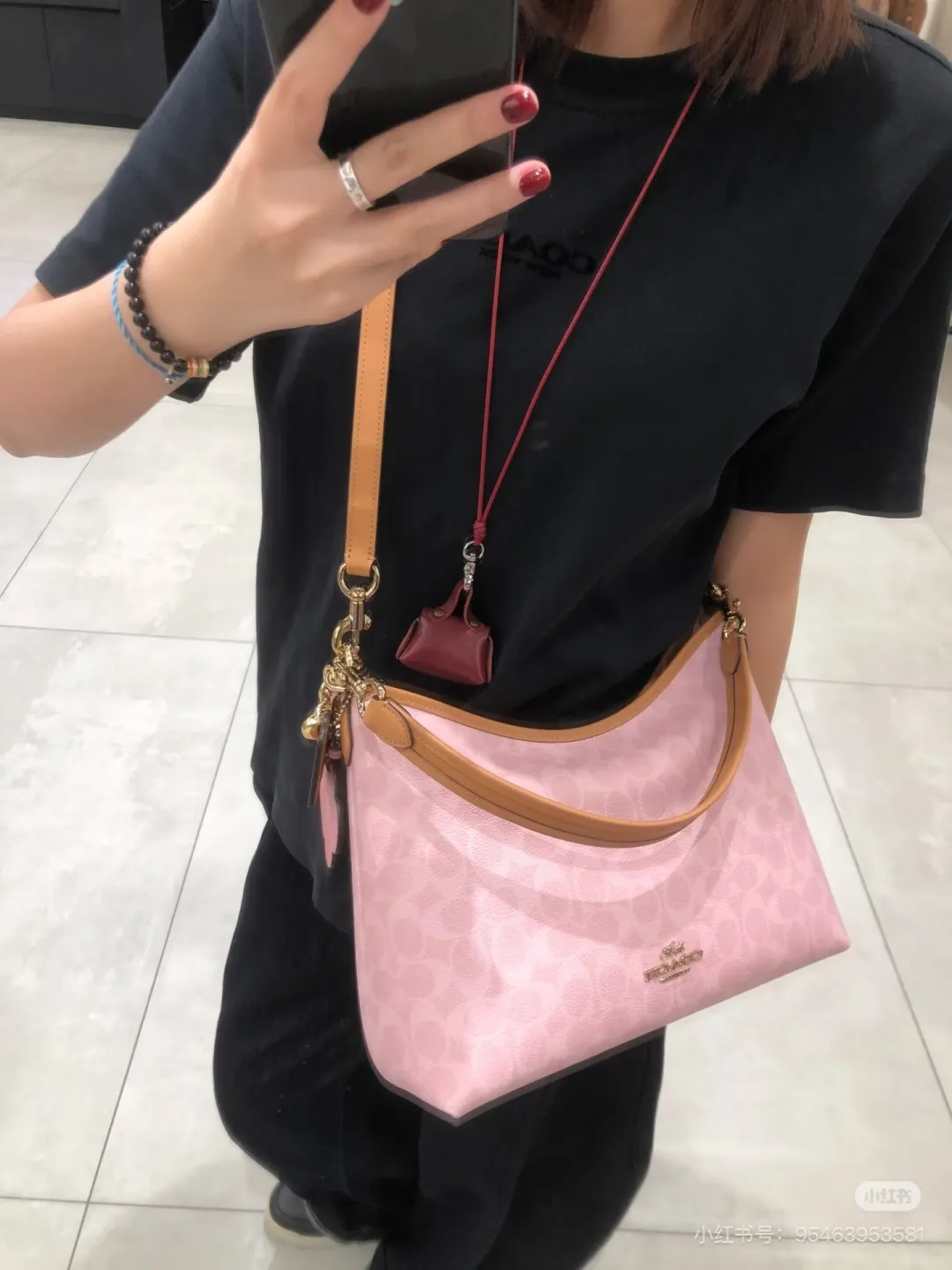 Coach Pink Monogram Hobo Bag D36511071 — view 9