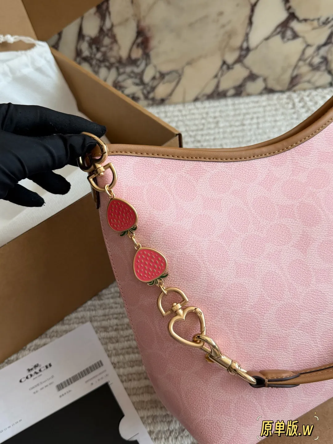 Coach Signature Canvas Hobo Bag in Pink D36511072 — view 3