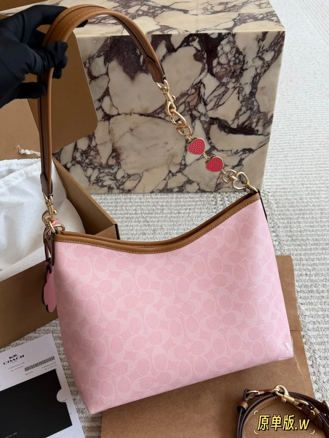 Coach Signature Canvas Hobo Bag in Pink D36511072 — view 6