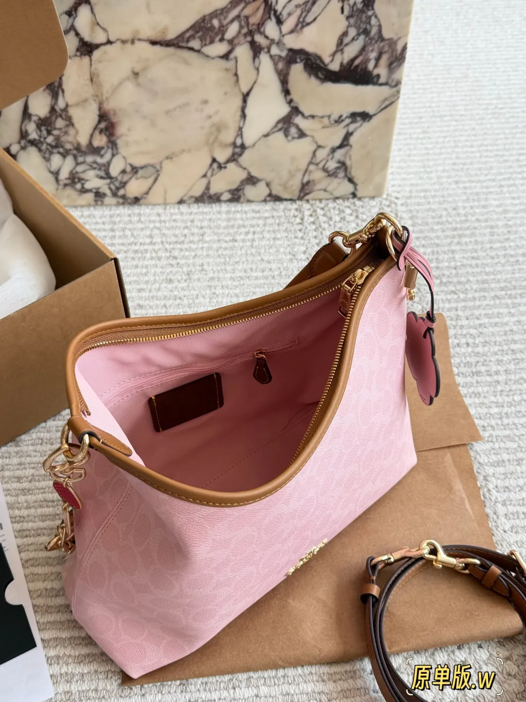 Coach Signature Canvas Hobo Bag in Pink D36511072 — view 9
