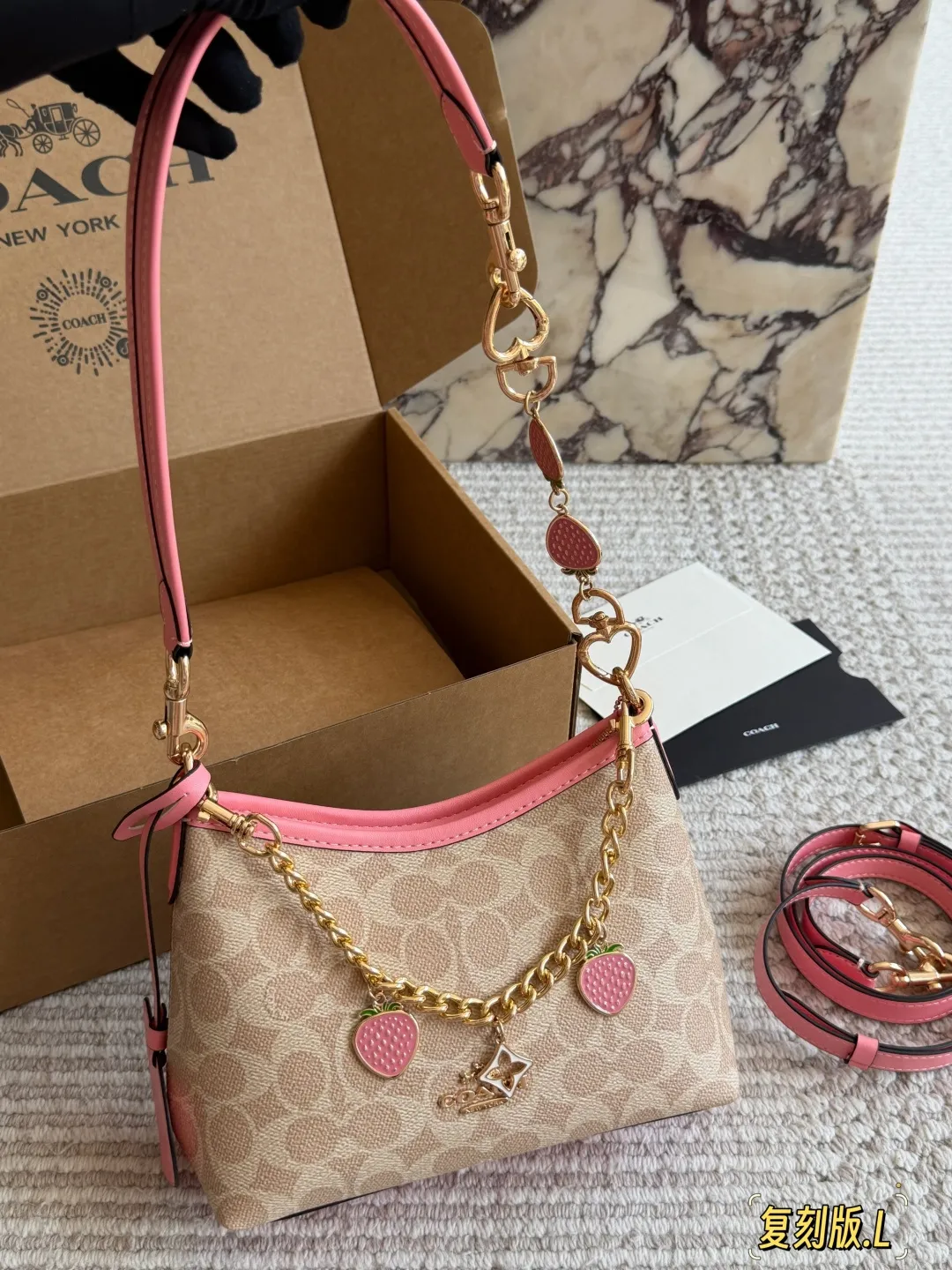 Coach Mini Hobo Bag with Strawberry Charms D28511085