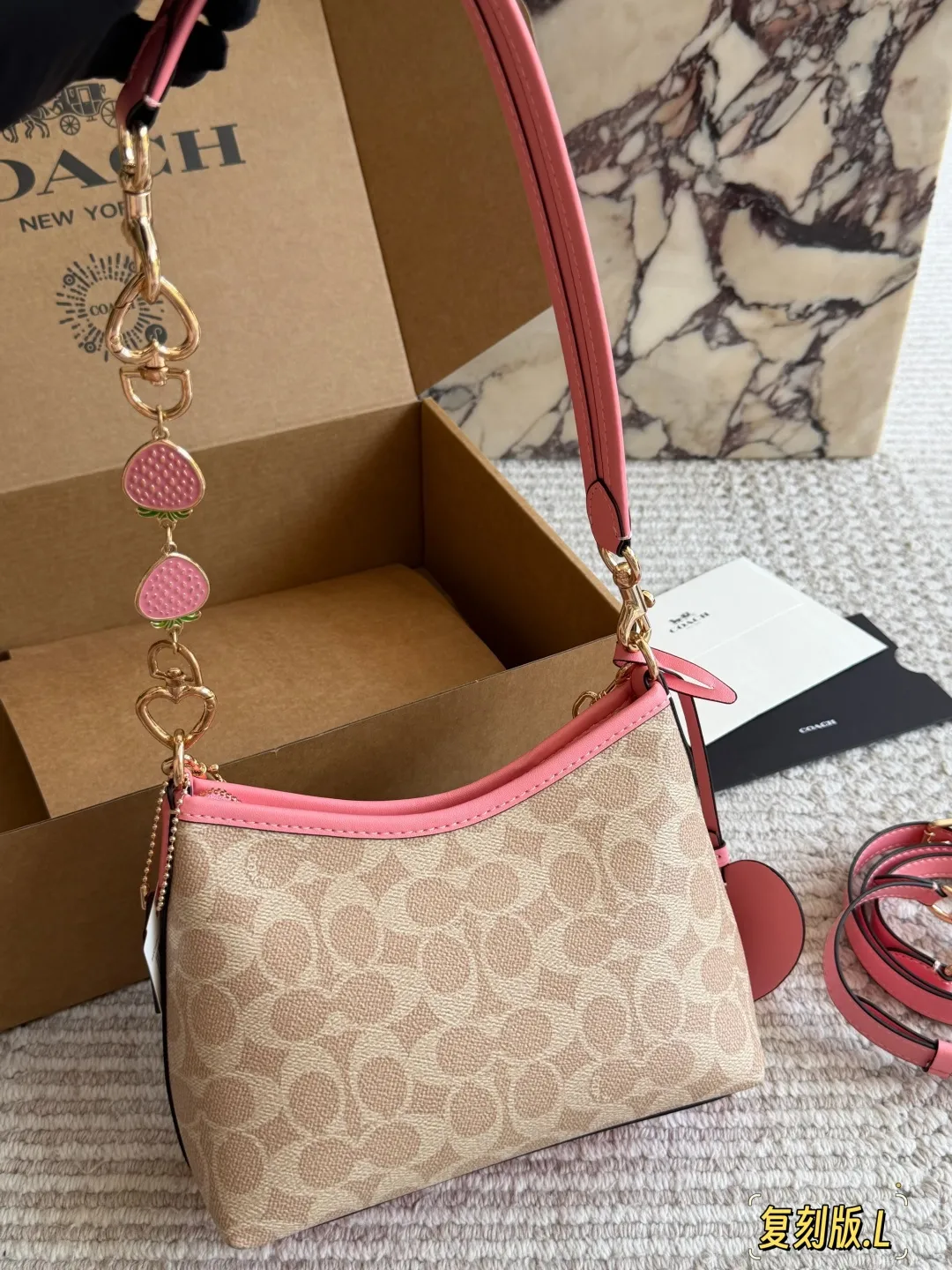 Coach Mini Hobo Bag with Strawberry Charms D28511085 — view 5