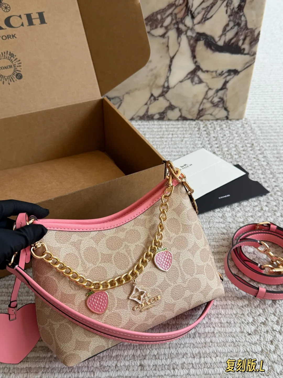 Coach Mini Hobo Bag with Strawberry Charms D28511085 — view 6