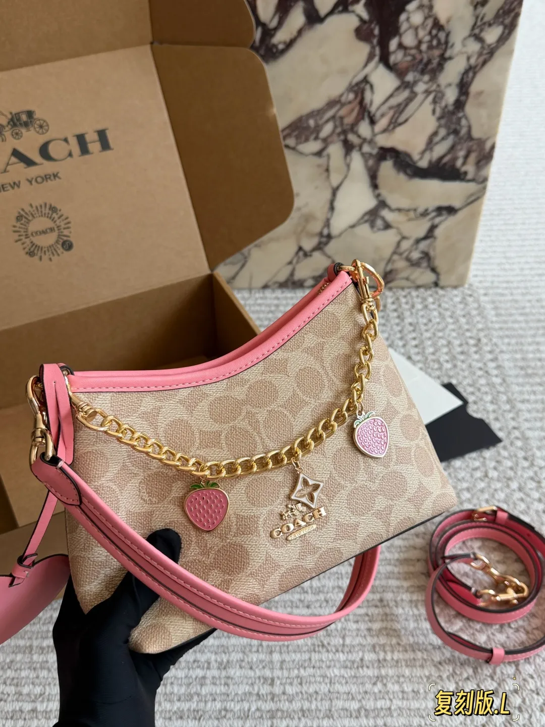 Coach Mini Hobo Bag with Strawberry Charms D28511085 — view 8