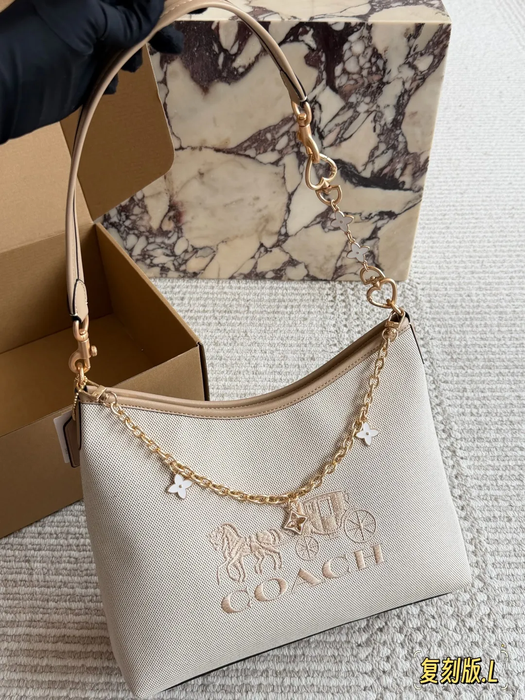 Coach Laurel Hobo Bag with Charms D23011086