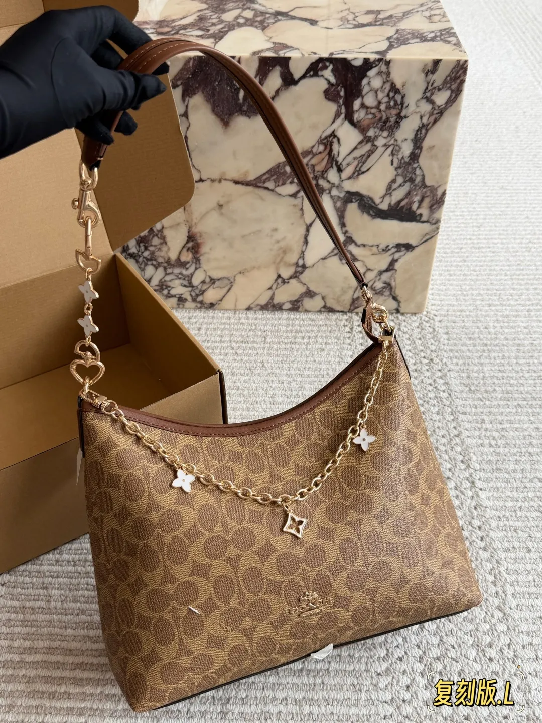 Coach Laurel Hobo Bag with Charms D31011087