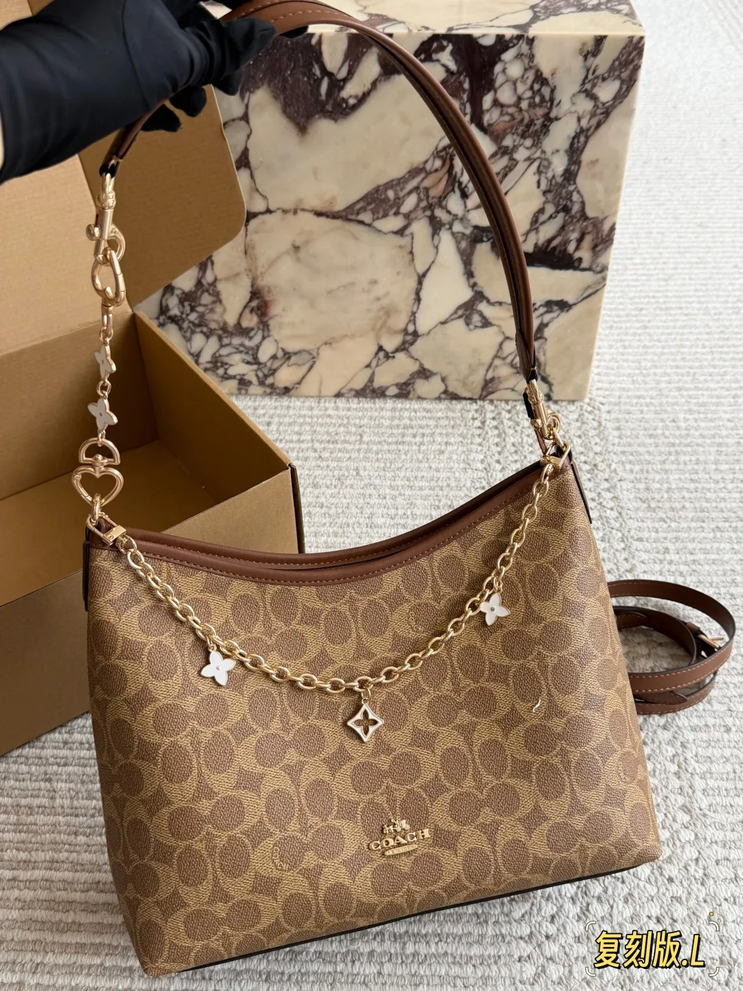 Coach Laurel Hobo Bag with Charms D31011087 — view 8