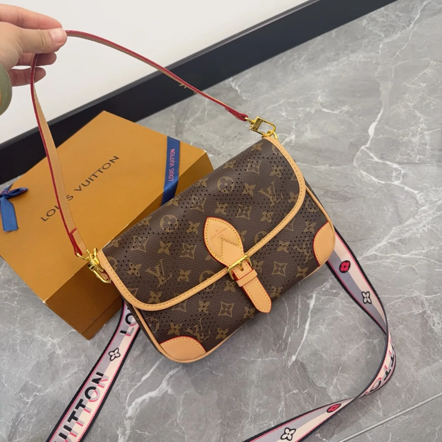 Louis Vuitton Diane Monogram Perforated Shoulder Bag D28511091