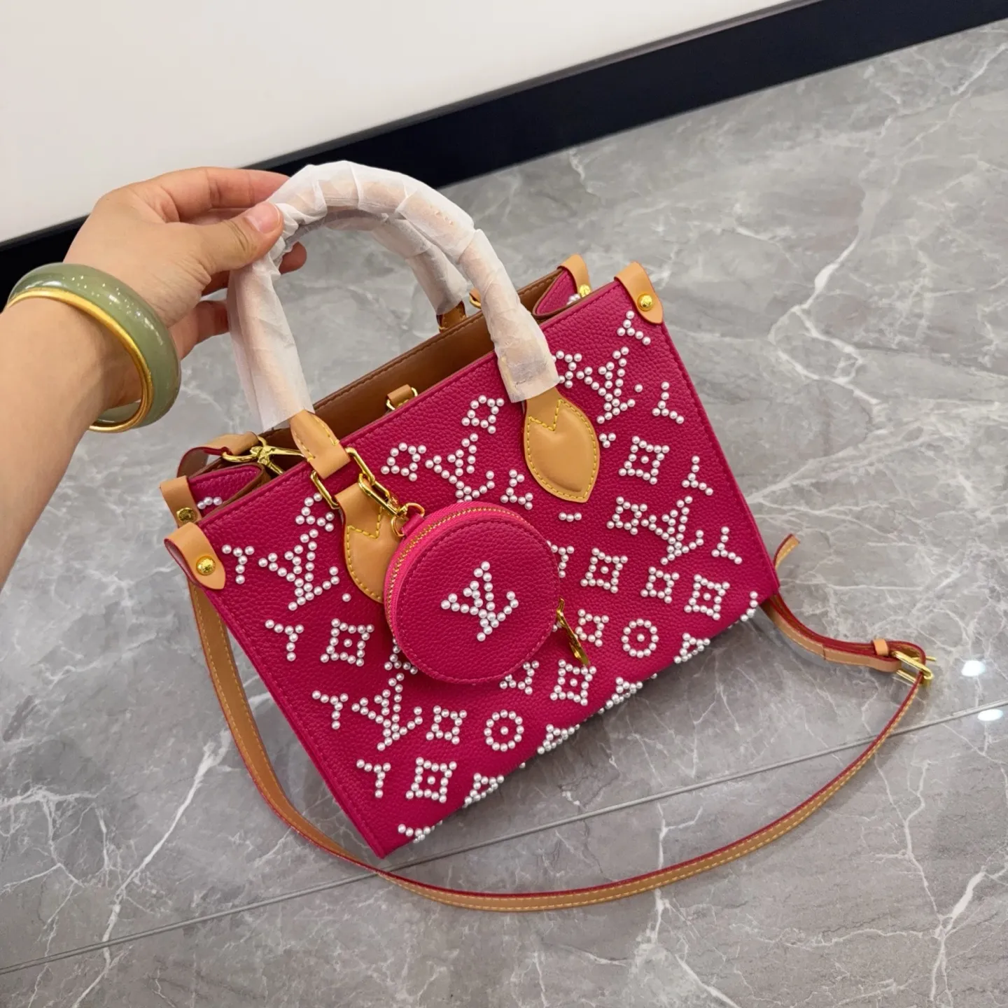 OnTheGo Pearl Embellished Tote Bag D35011098 — view 3