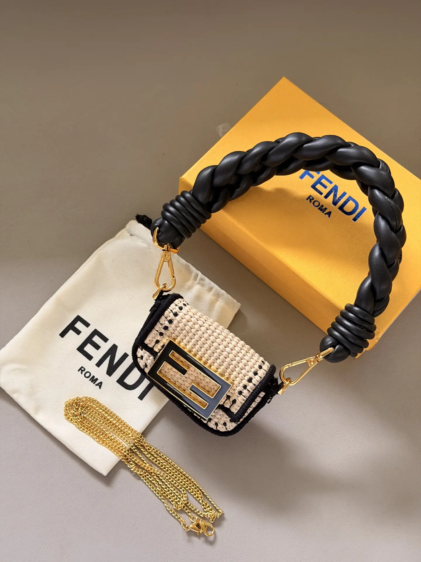 Fendi Raffia Mini Baguette Charm D26511102
