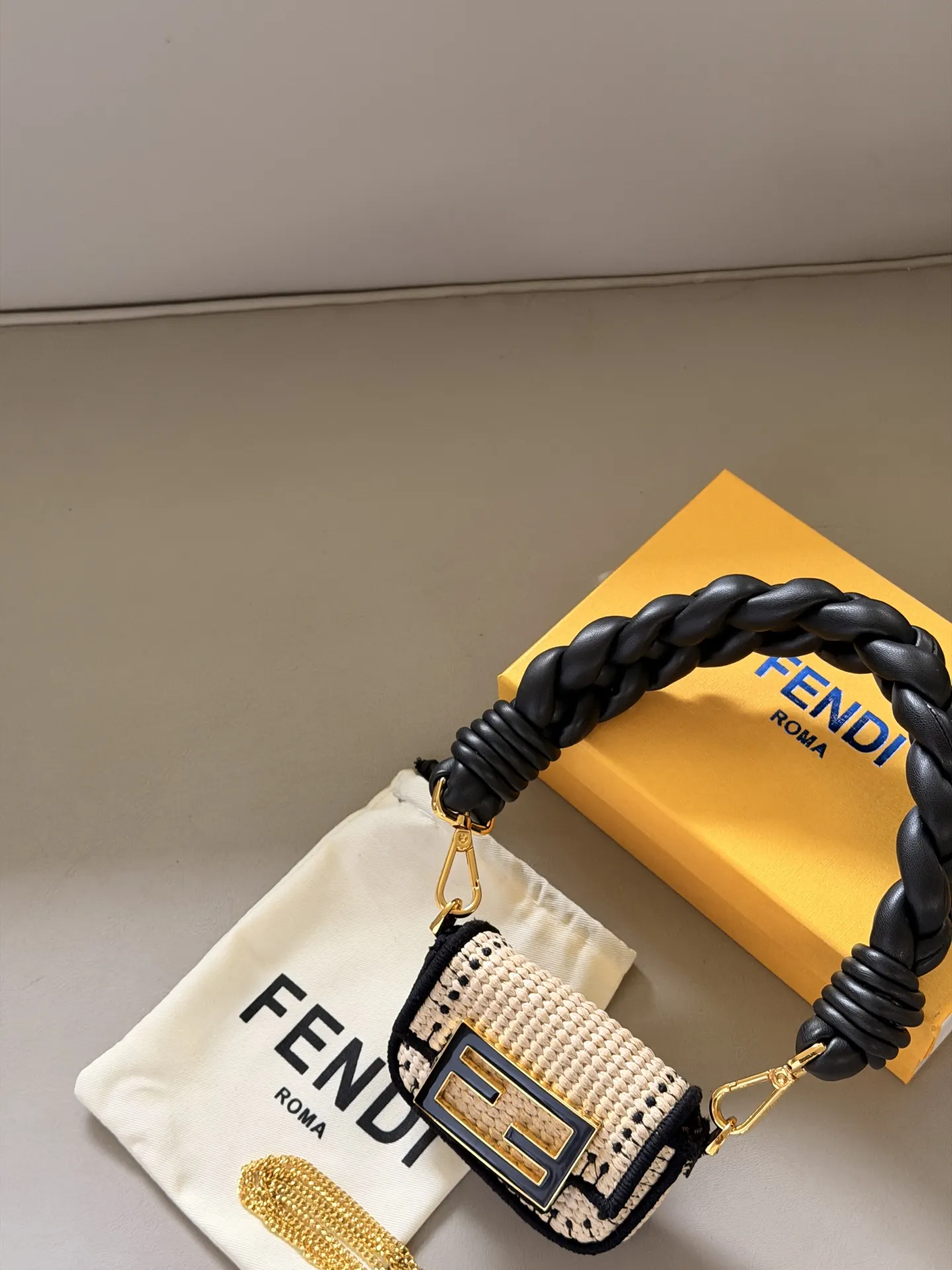 Fendi Raffia Mini Baguette Charm D26511102 — view 2