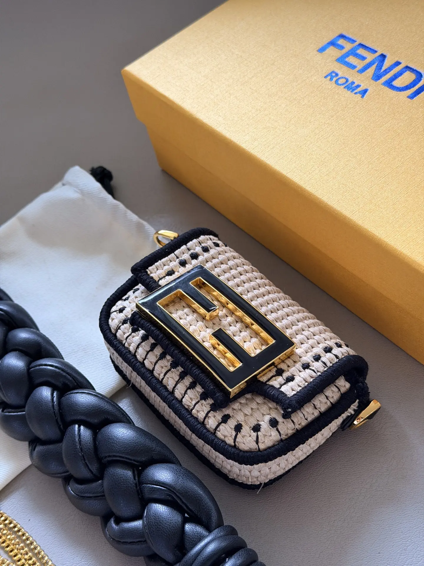 Fendi Raffia Mini Baguette Charm D26511102 — view 4