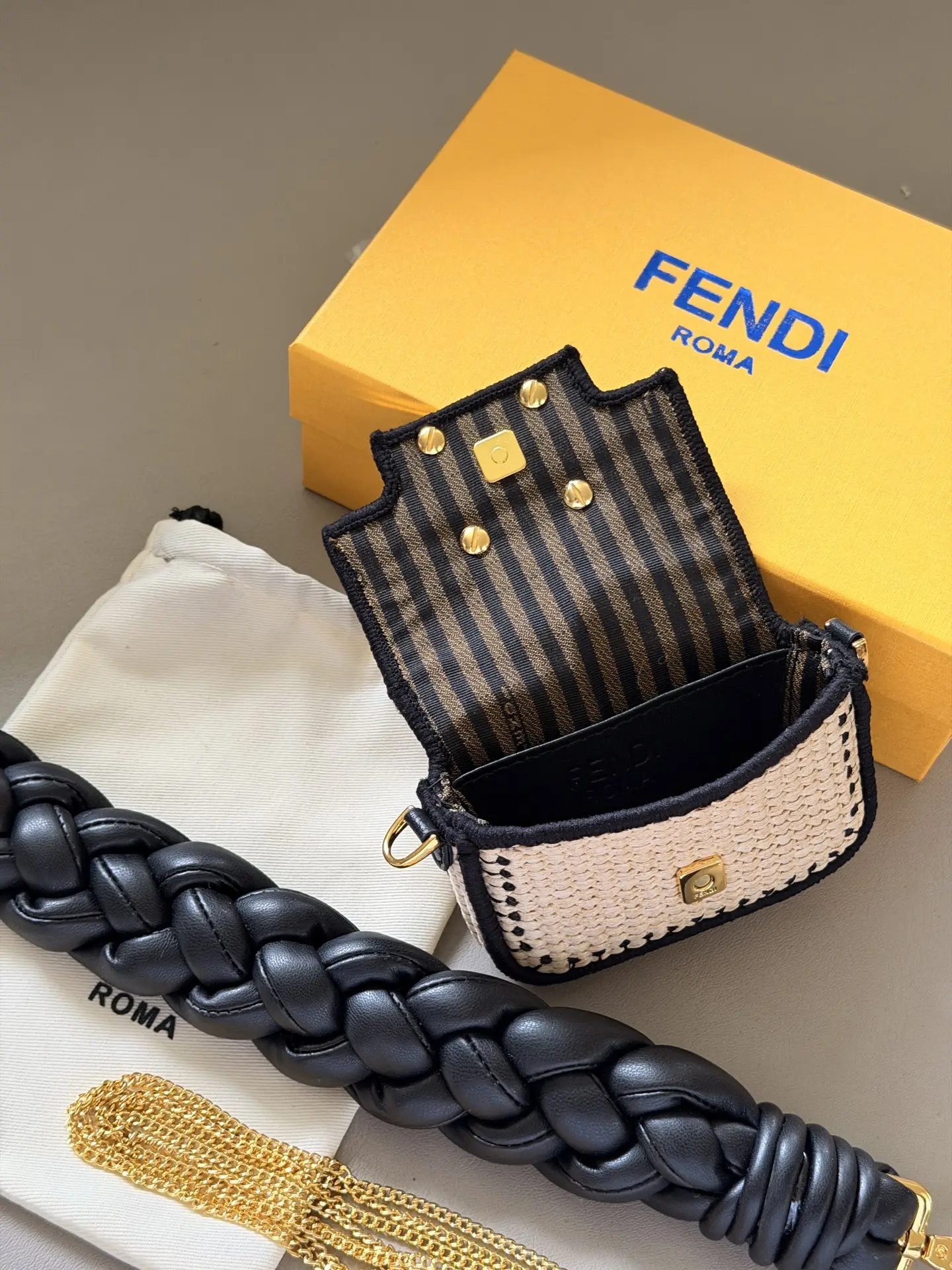 Fendi Raffia Mini Baguette Charm D26511102 — view 6