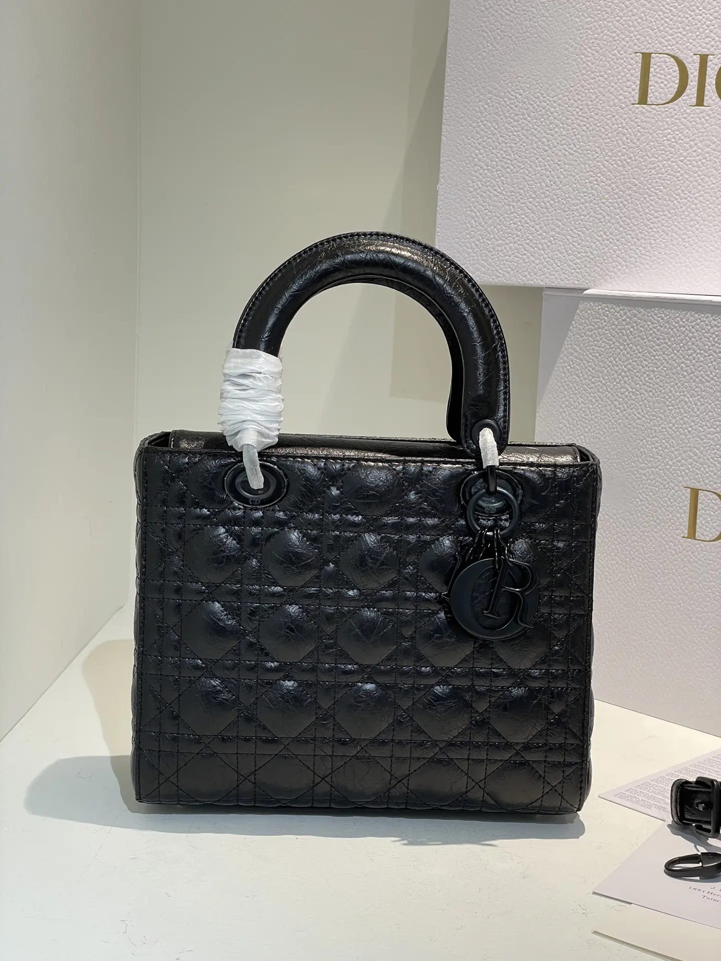 Dior Lady Bag Matte Black Quilted Leather D58011038
