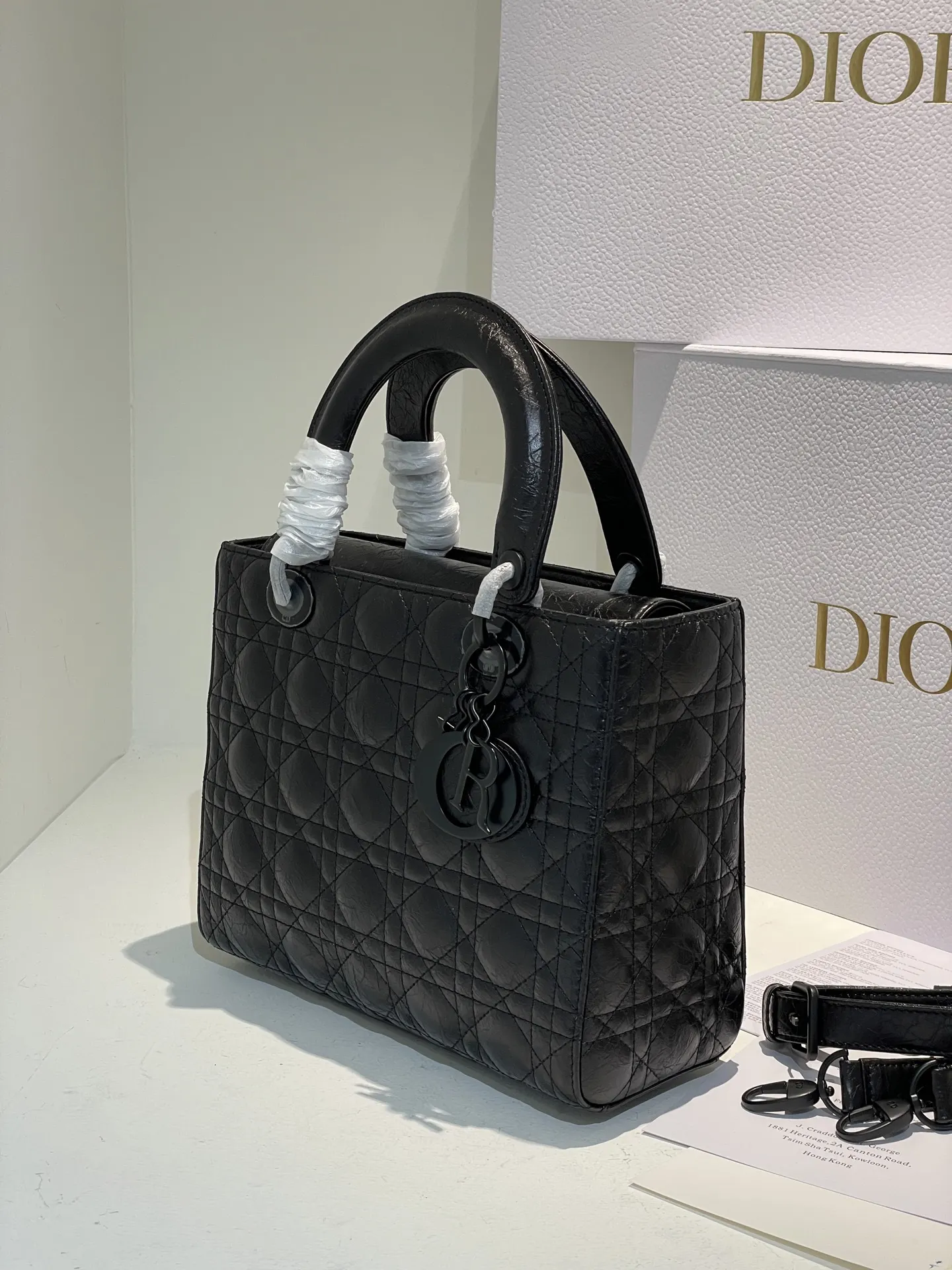 Dior Lady Bag Matte Black Quilted Leather D58011038 — view 2