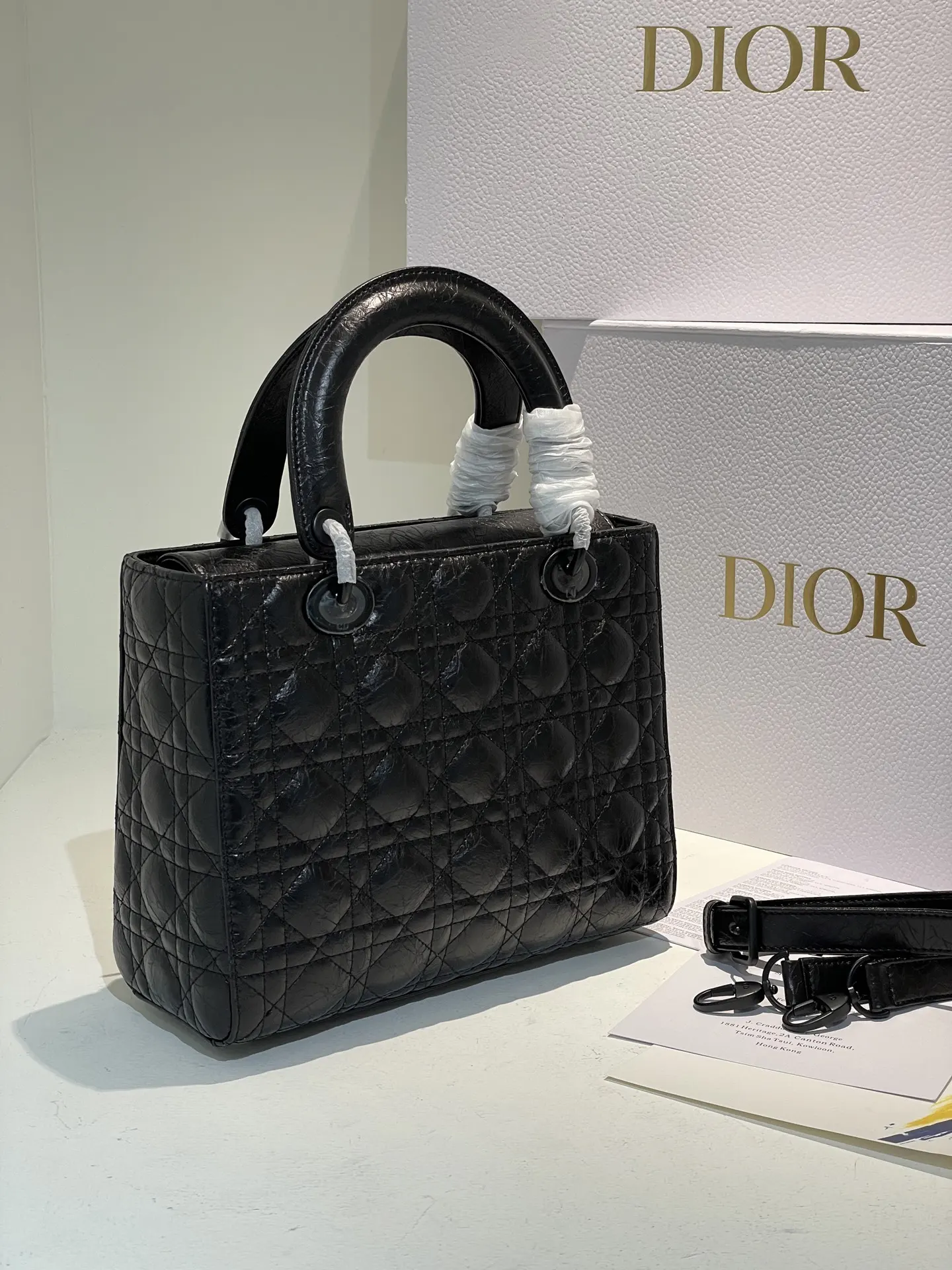 Dior Lady Bag Matte Black Quilted Leather D58011038 — view 3