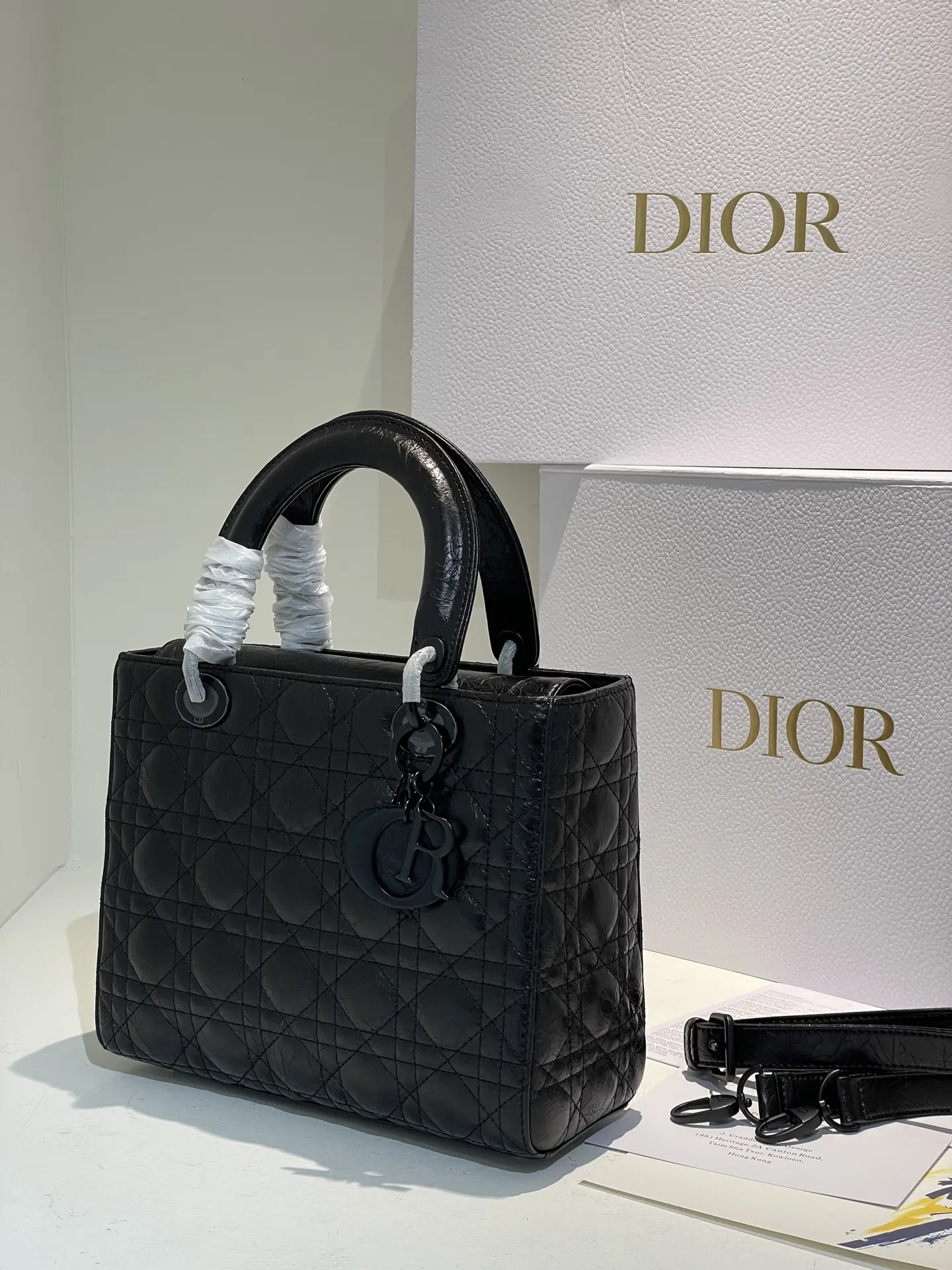 Dior Lady Bag Matte Black Quilted Leather D58011038 — view 5
